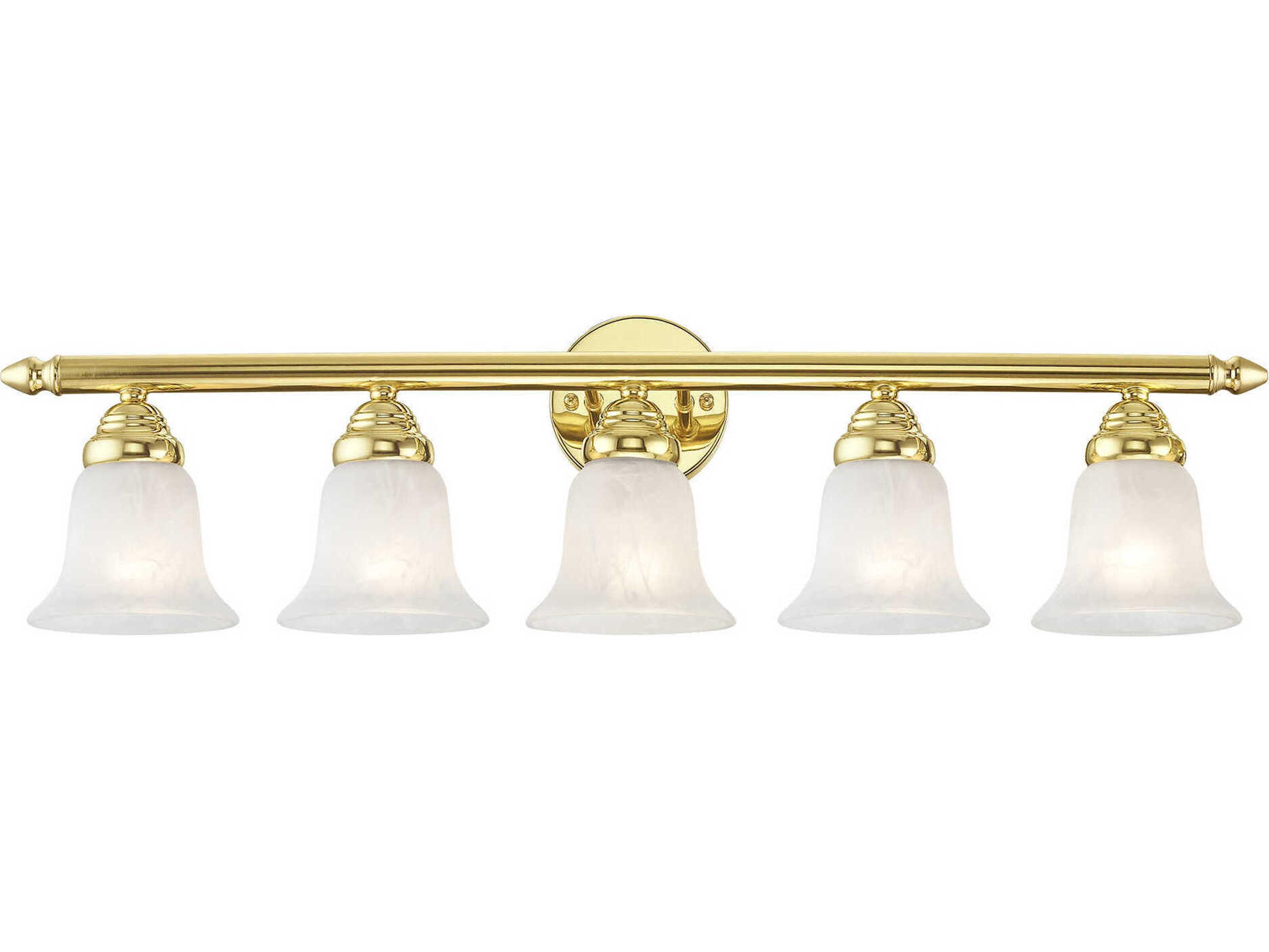 Neptune 5-Light Polished Brass Glass Vanity Light