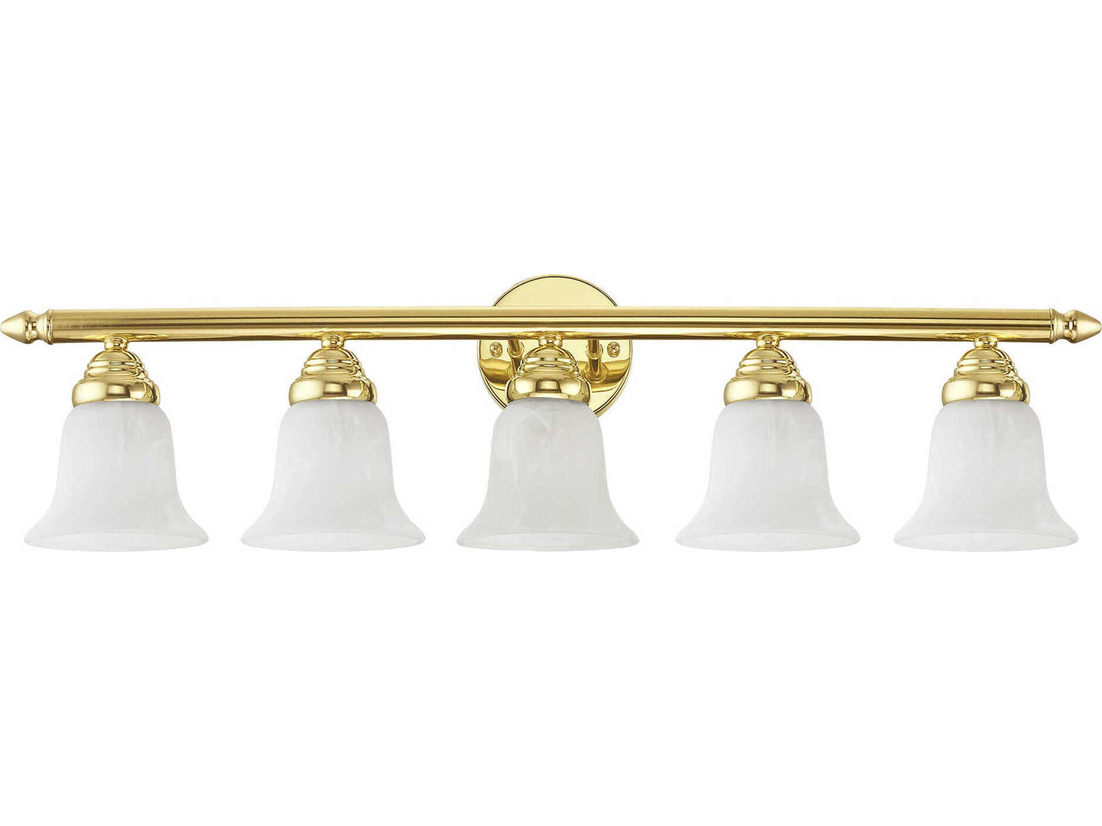 Livex Lighting Neptune 5-Light Polished Brass Glass Vanity Light