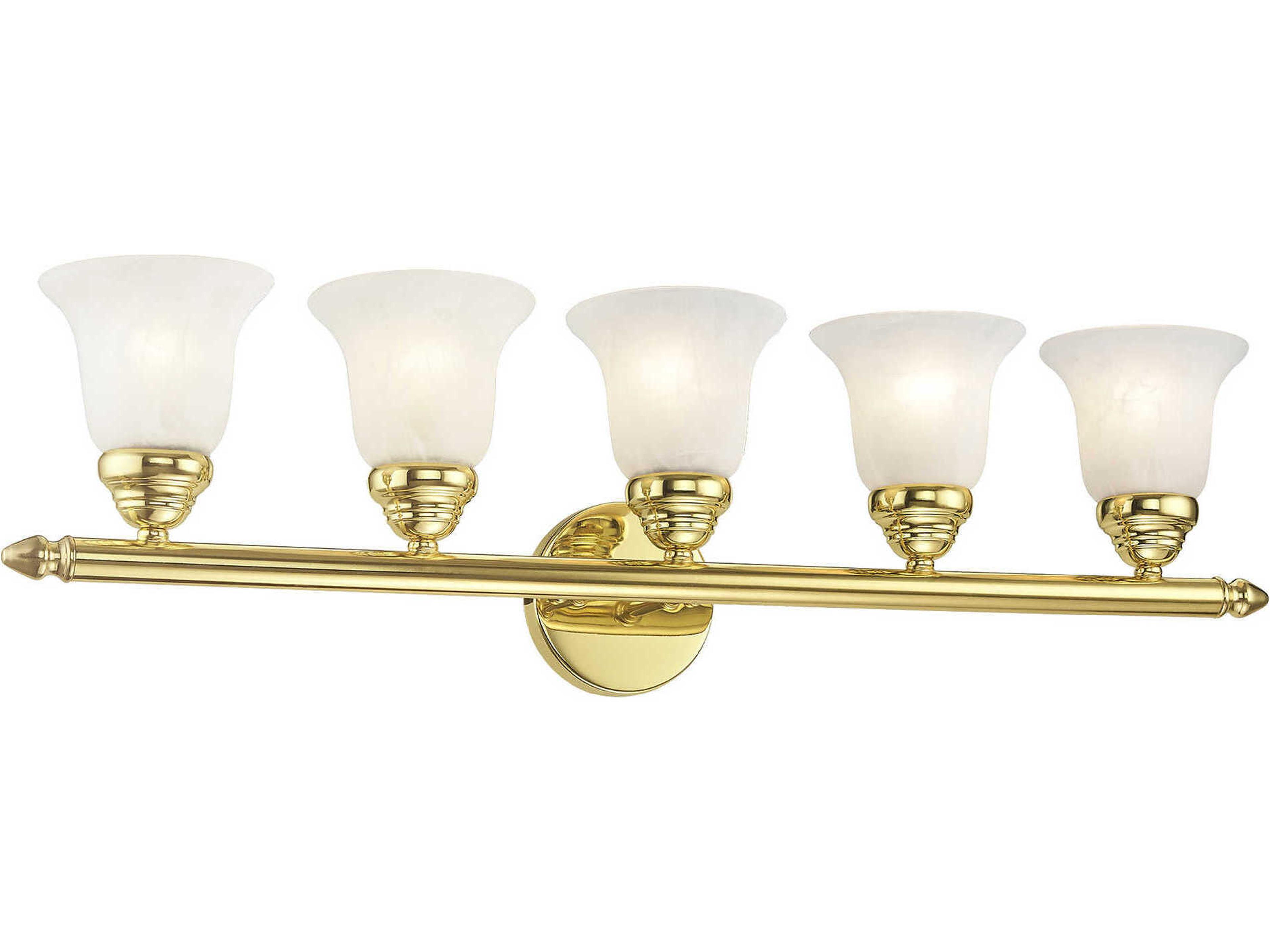 Livex Lighting Neptune 5-Light Polished Brass Glass Vanity Light