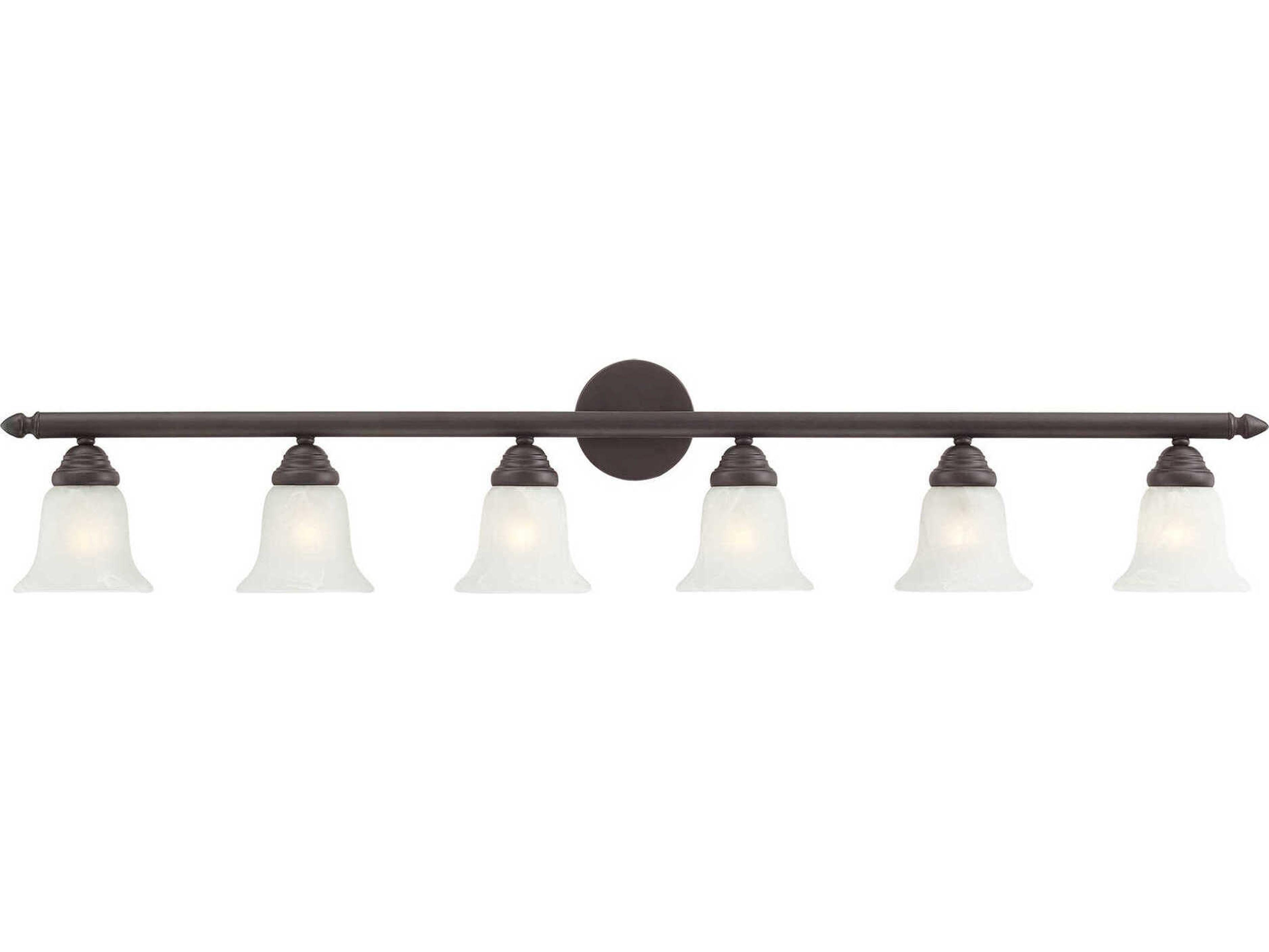 Neptune 6-Light Bronze Glass Vanity Light
