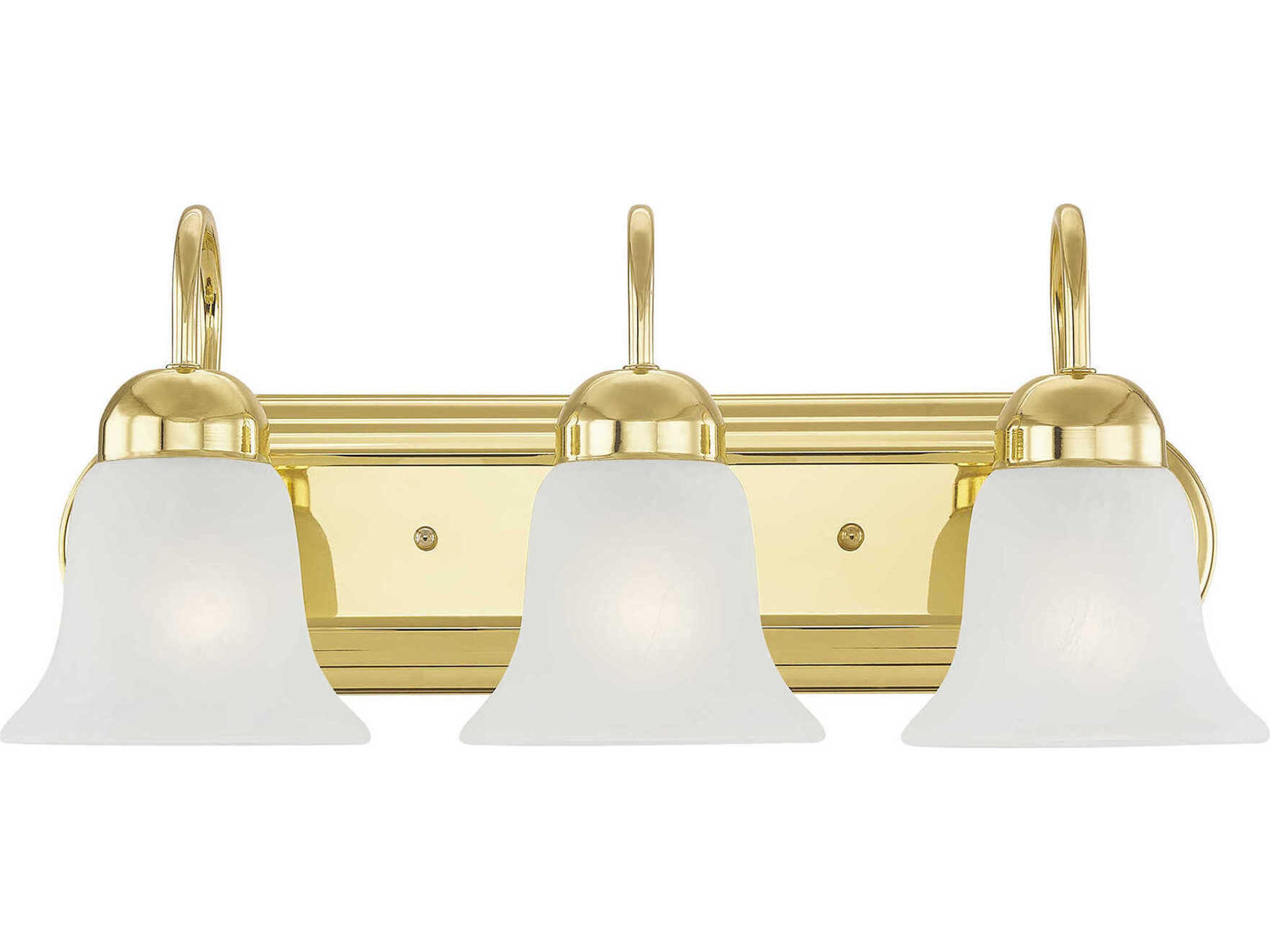 Riviera 3-Light Polished Brass Glass Vanity Light