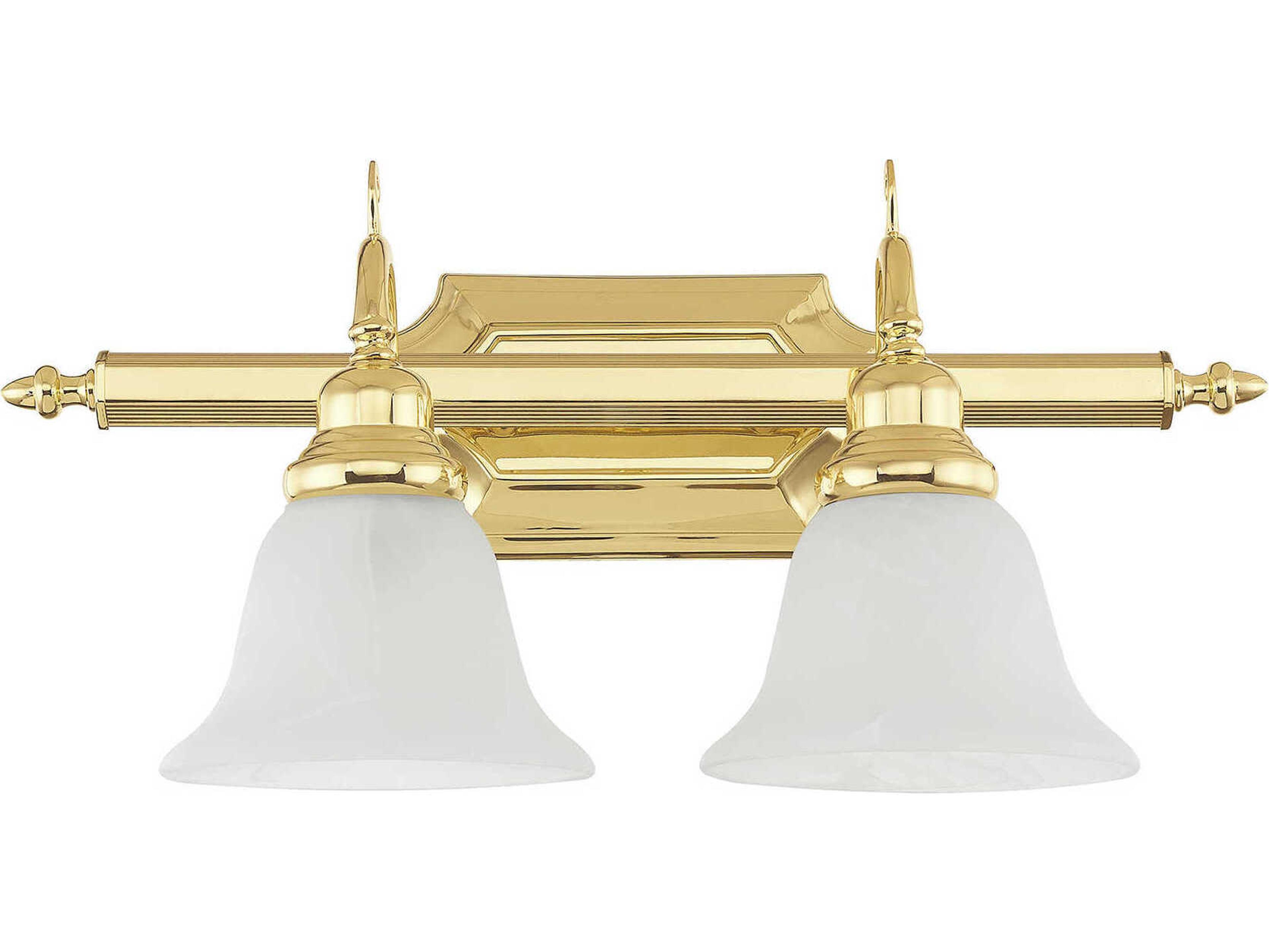 Livex Lighting French Regency 2-Light Polished Brass Glass Vanity Light