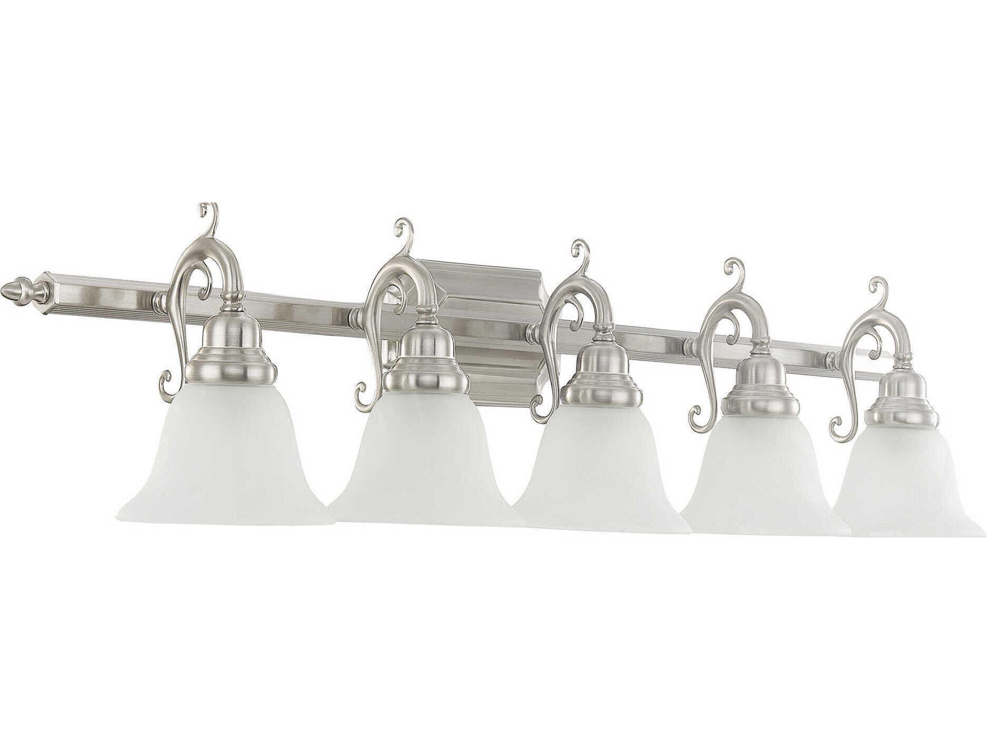 Livex Lighting French Regency 5-Light Brushed Nickel Glass Vanity Light