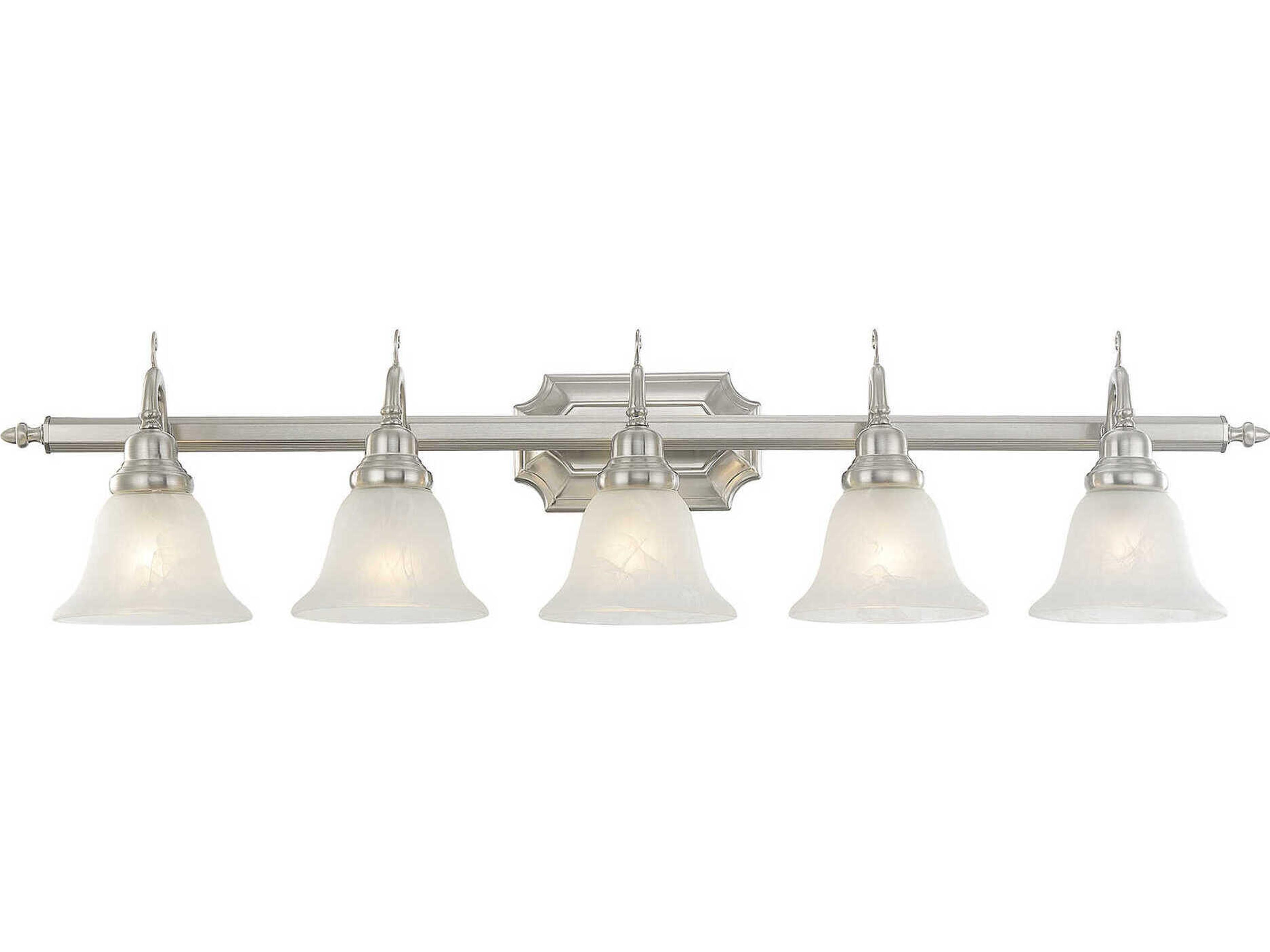 Livex Lighting French Regency 5-Light Brushed Nickel Glass Vanity Light