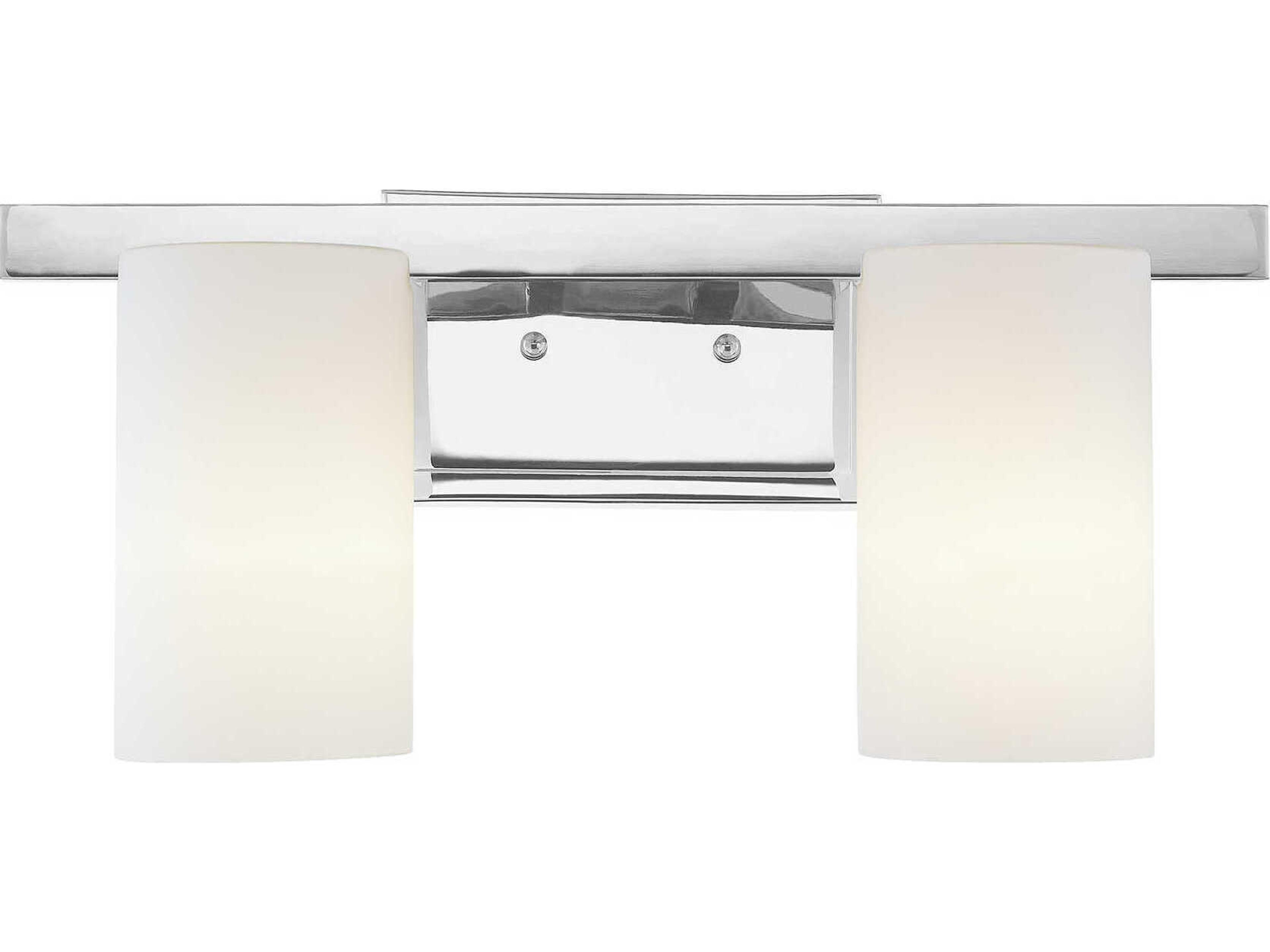 Astoria 2-Light Polished Chrome Glass Vanity Light