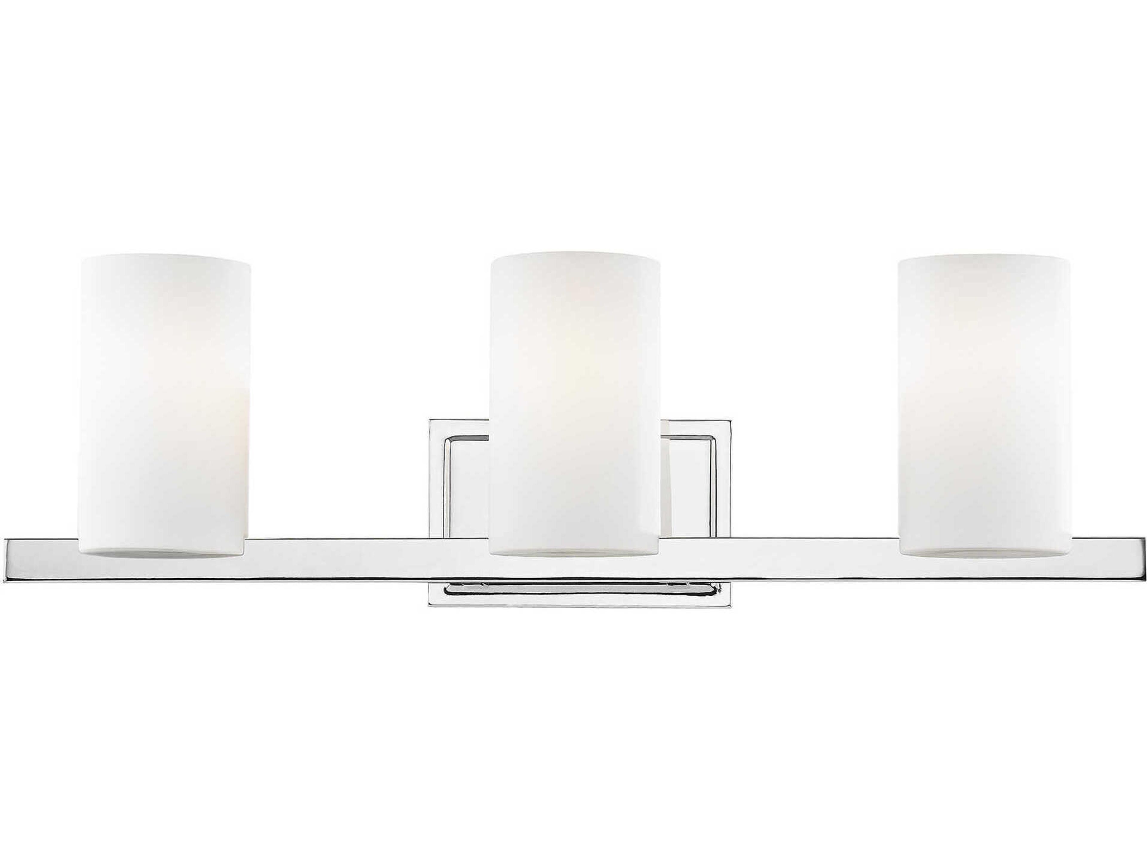 Astoria 3-Light Polished Chrome Glass Vanity Light