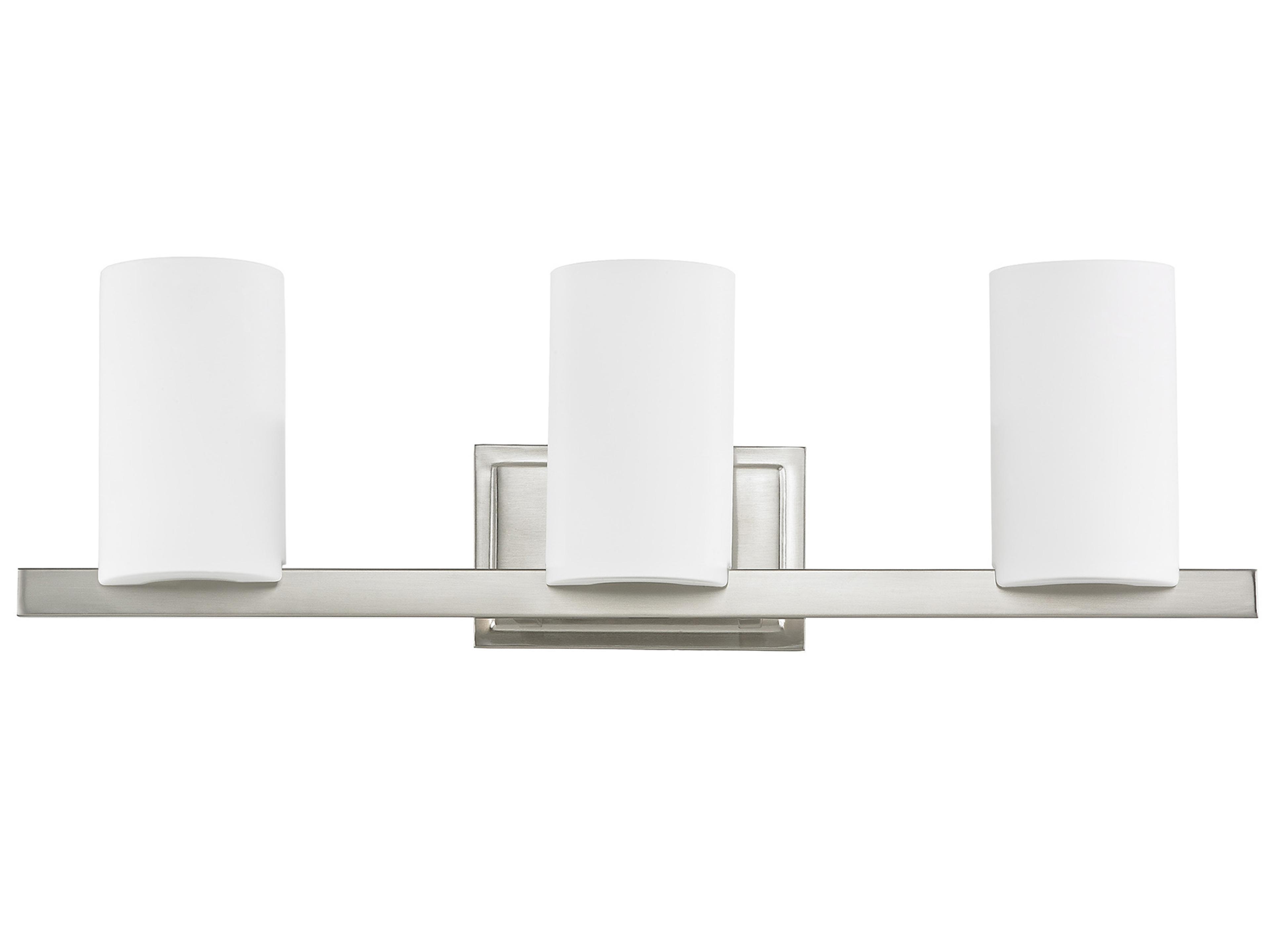 Livex Lighting Astoria 3-Light Brushed Nickel Glass Vanity Light