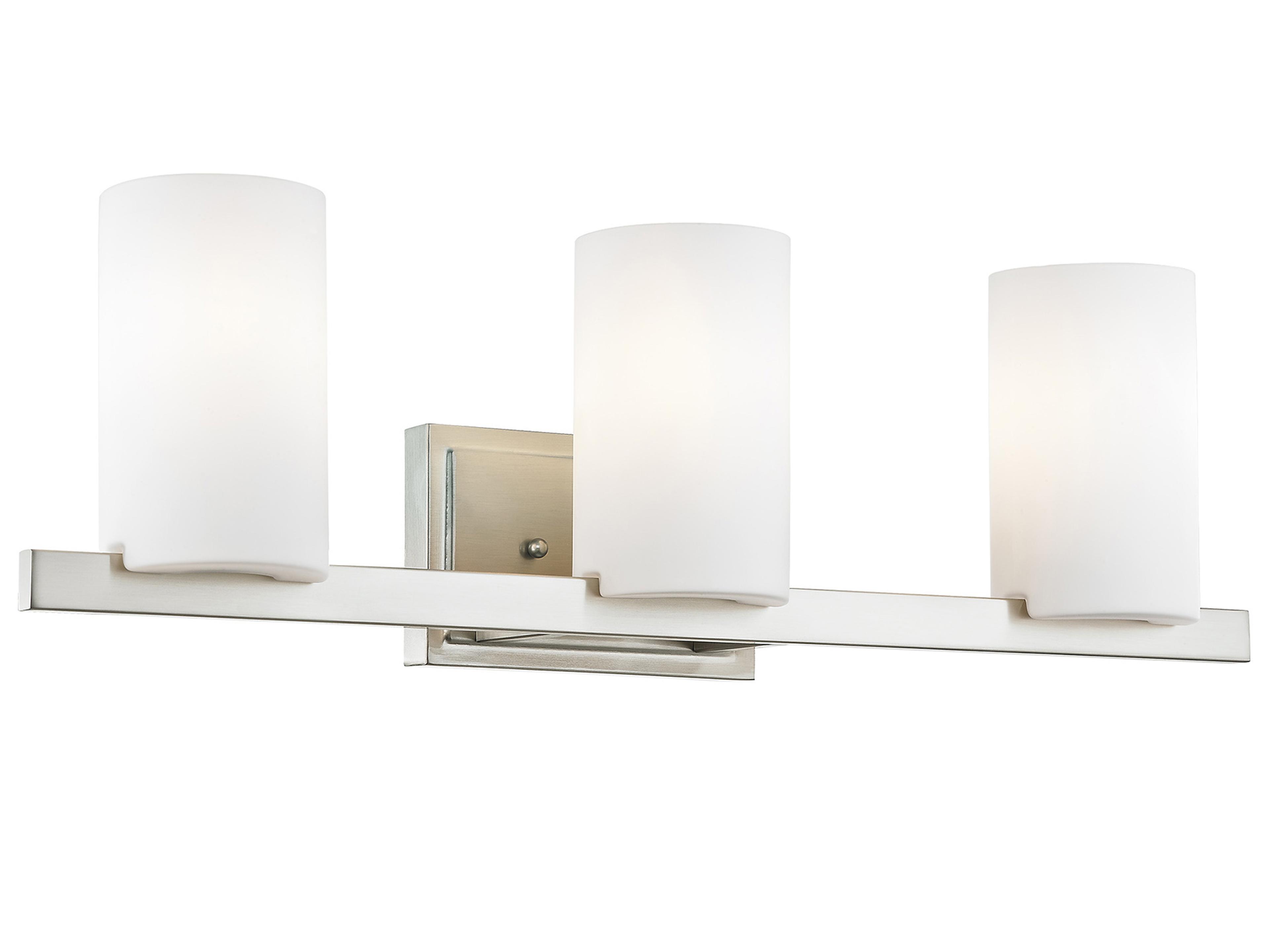 Livex Lighting Astoria 3-Light Brushed Nickel Glass Vanity Light