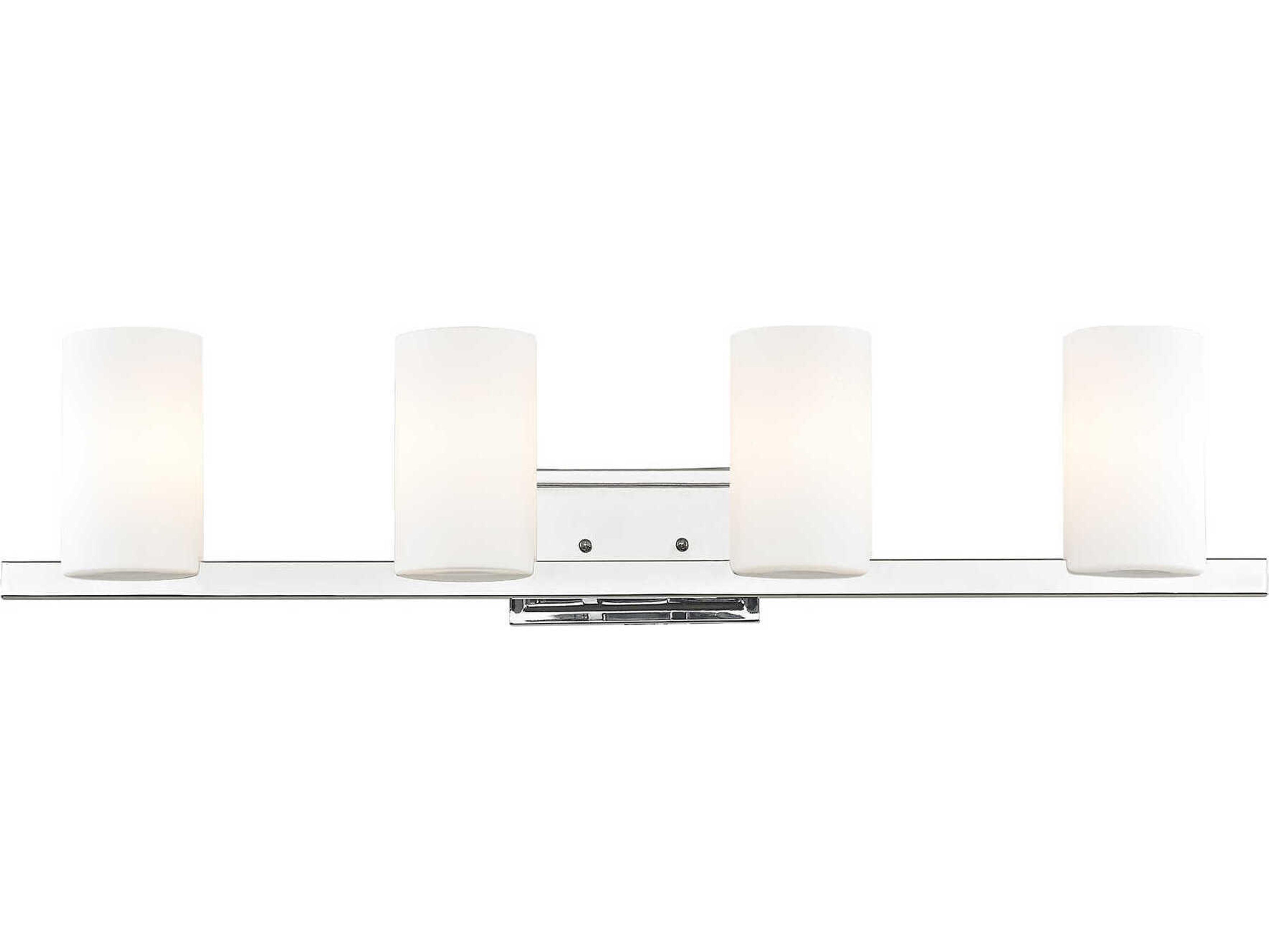 Astoria 4-Light Polished Chrome Glass Vanity Light