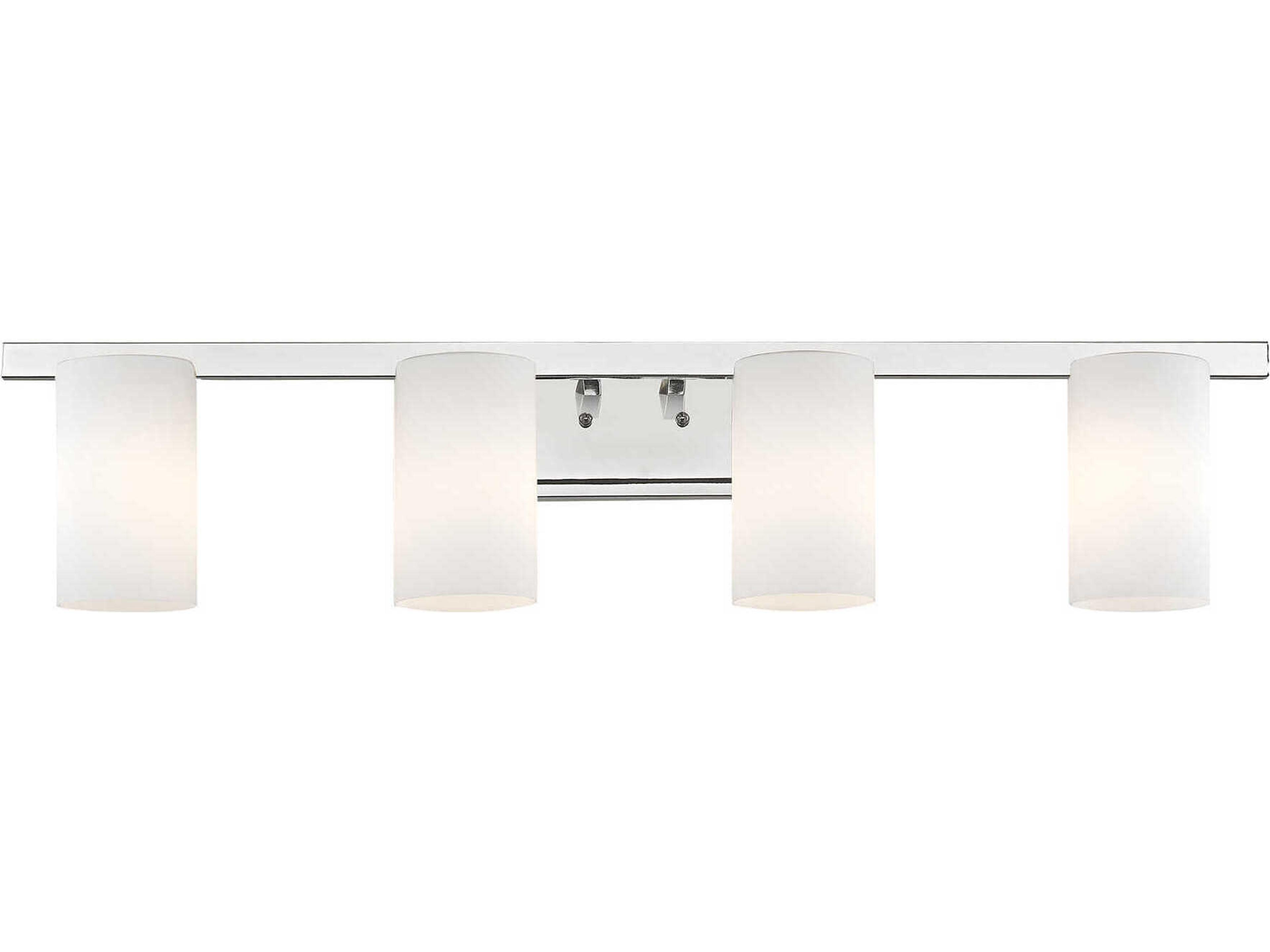 Livex Lighting Astoria 4-Light Polished Chrome Glass Vanity Light