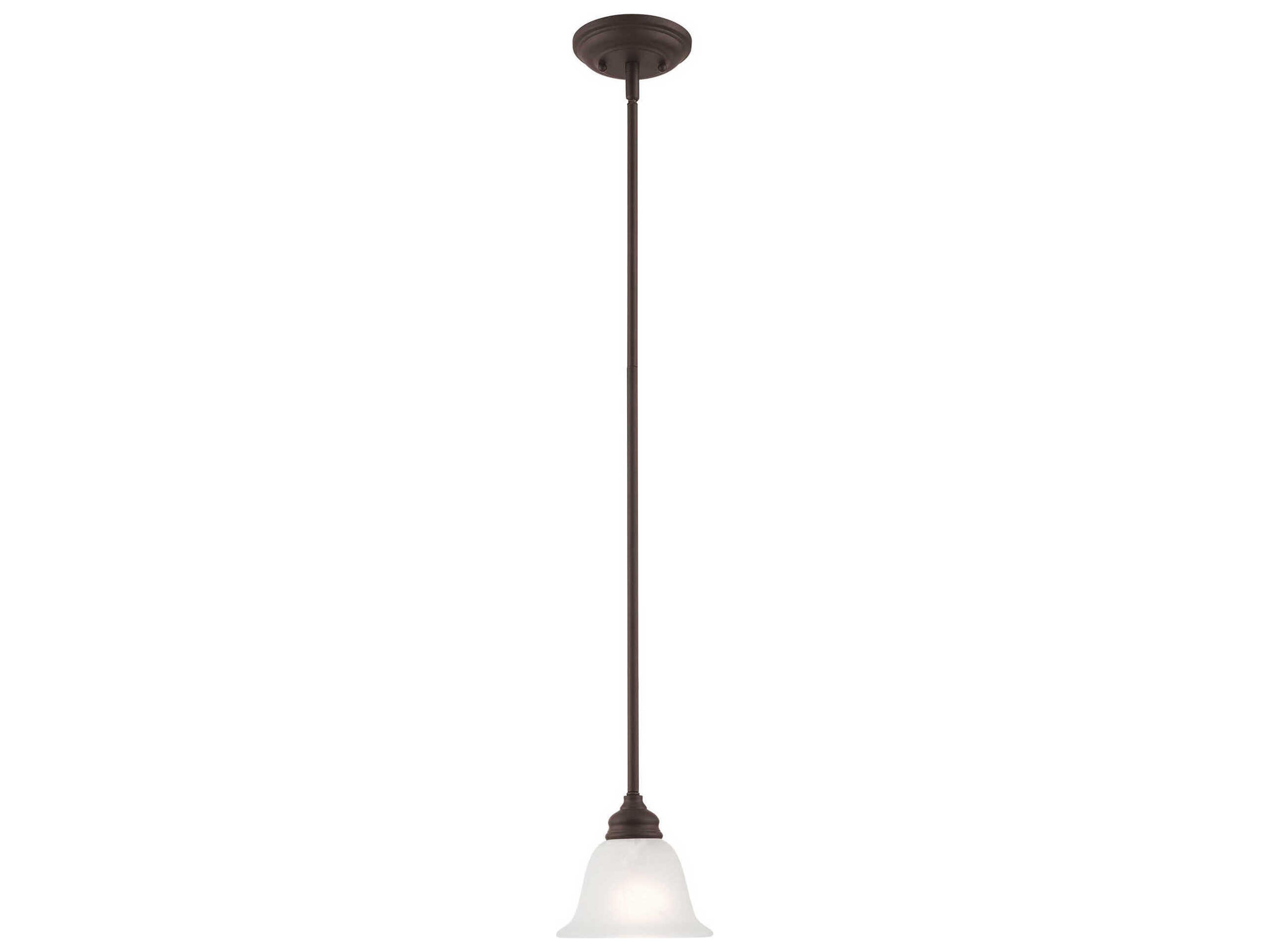 Essex 1-Light Bronze Glass Bell Mini Pendant
