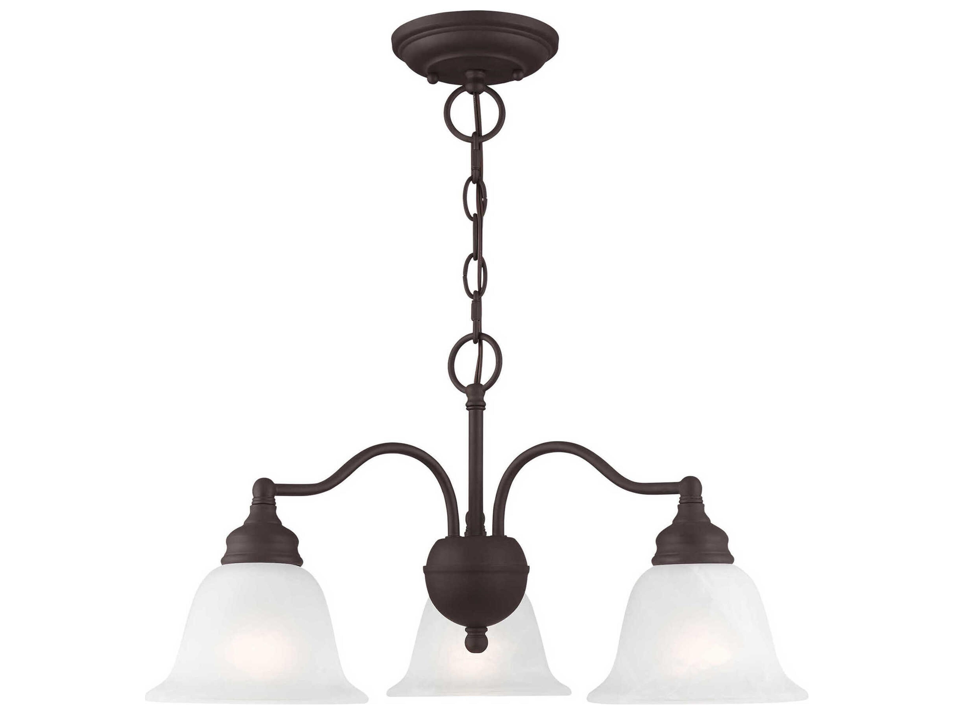 Essex 3-Light Bronze Glass Bell Chandelier