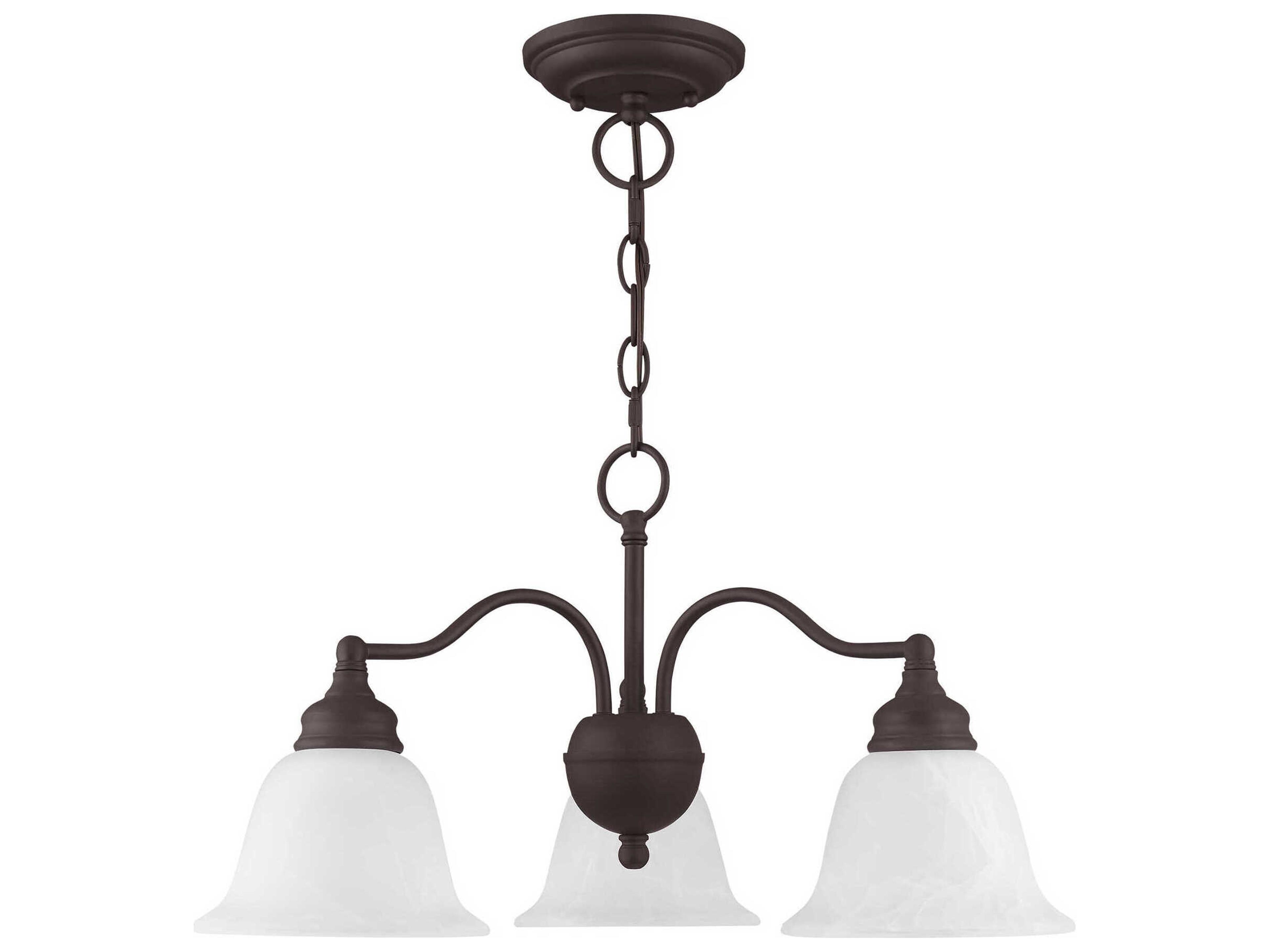 Livex Lighting Essex 3-Light Bronze Glass Bell Chandelier