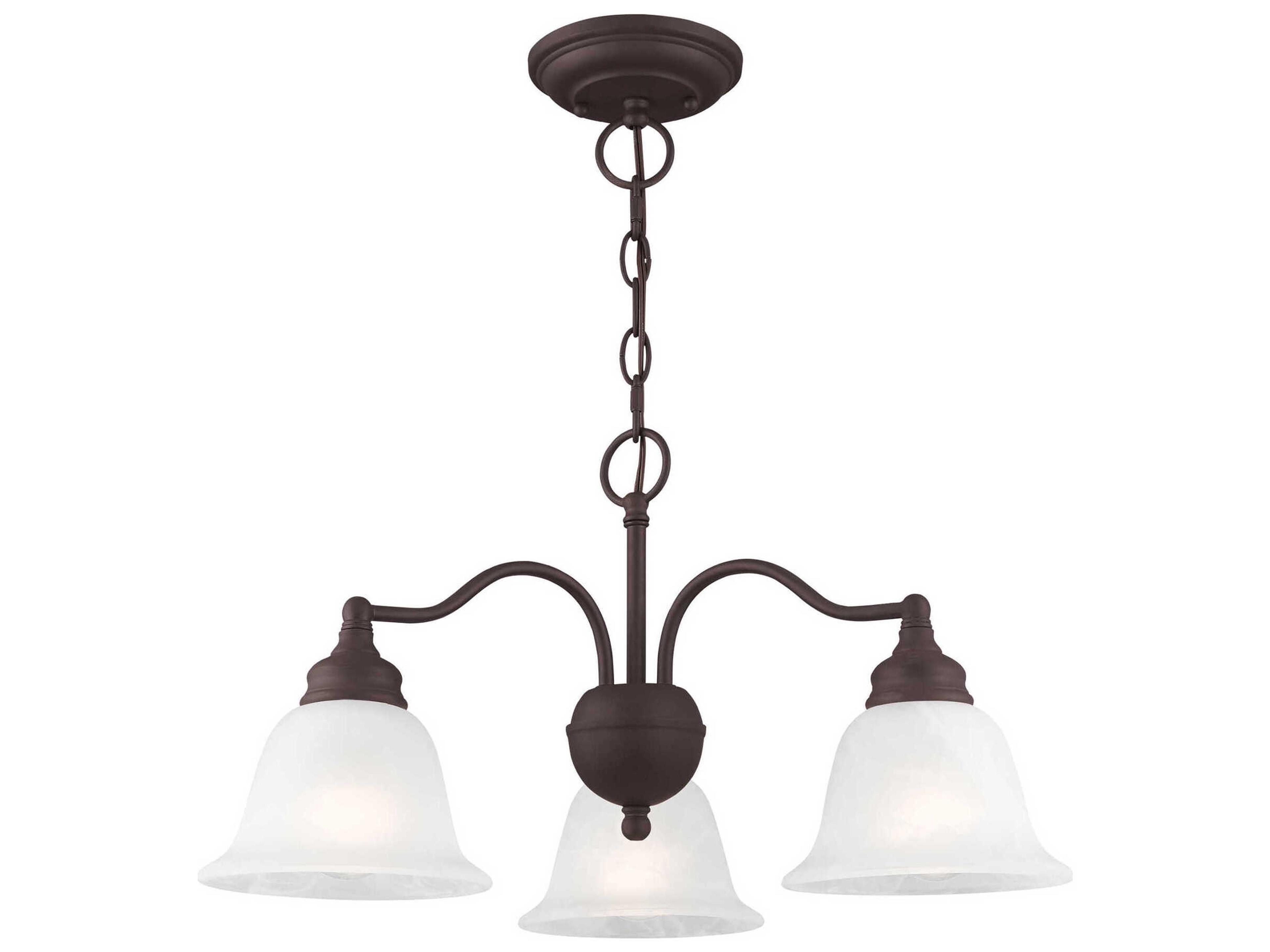 Livex Lighting Essex 3-Light Bronze Glass Bell Chandelier