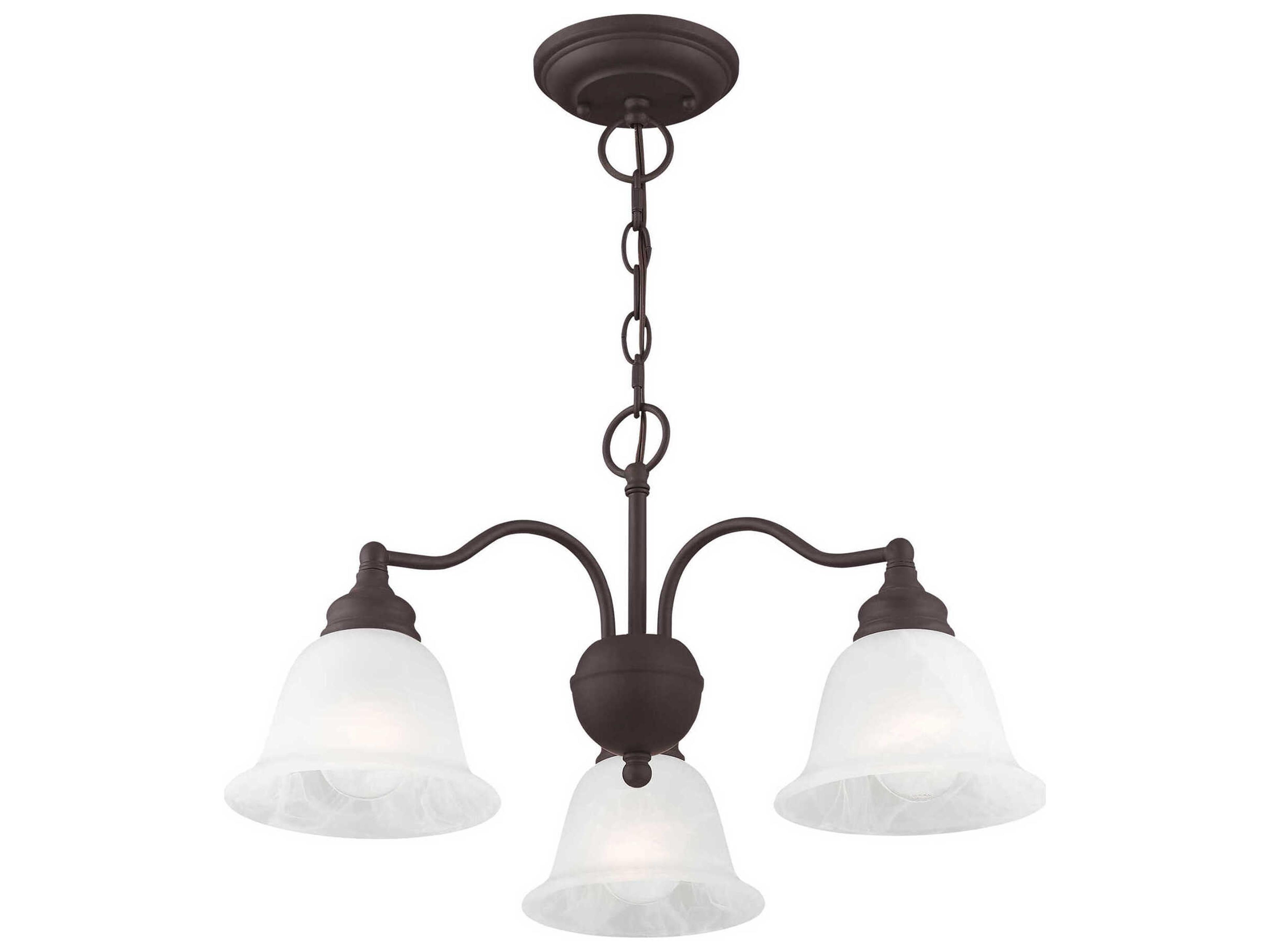 Livex Lighting Essex 3-Light Bronze Glass Bell Chandelier