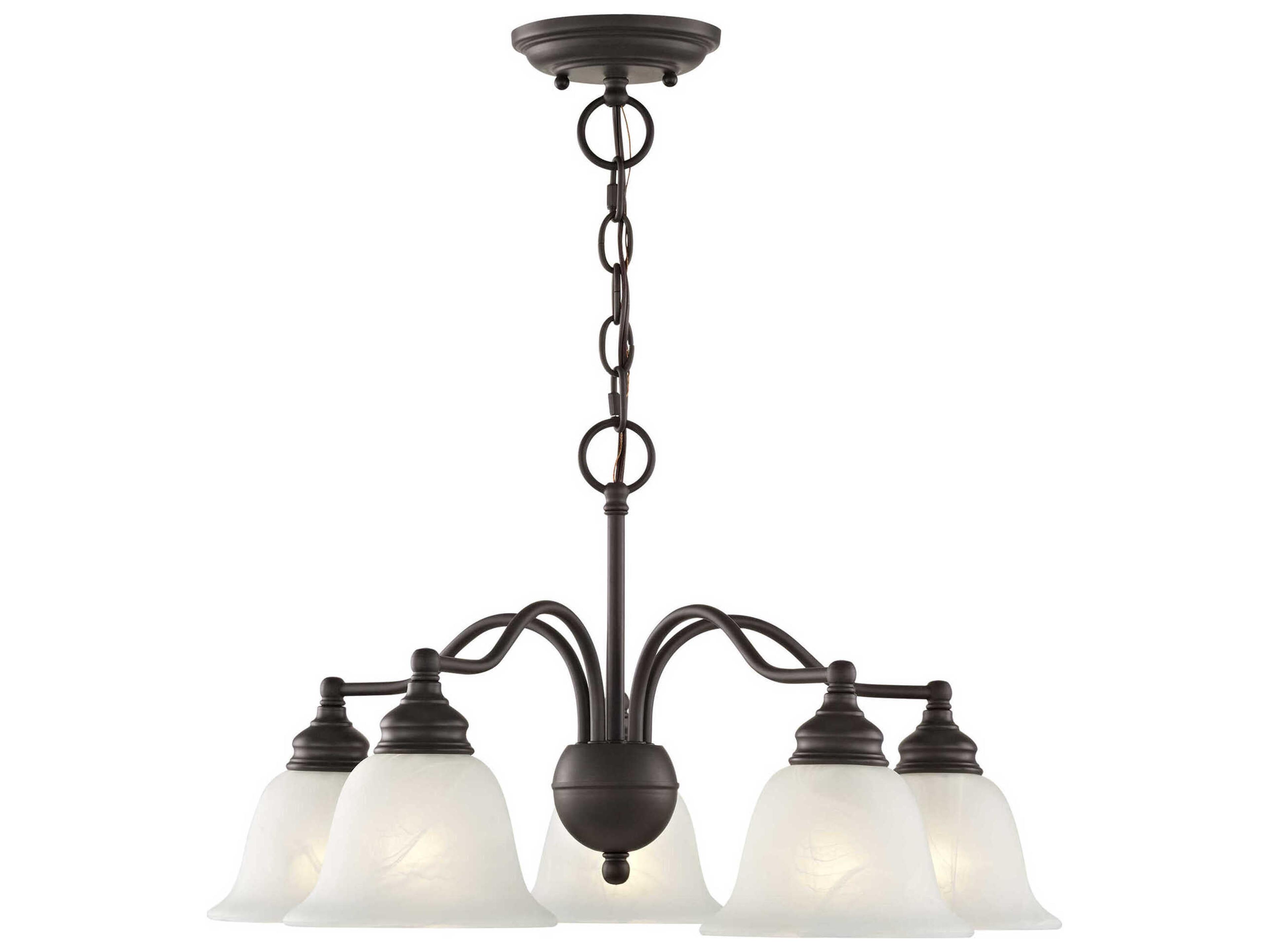Essex 5-Light Bronze Glass Bell Chandelier