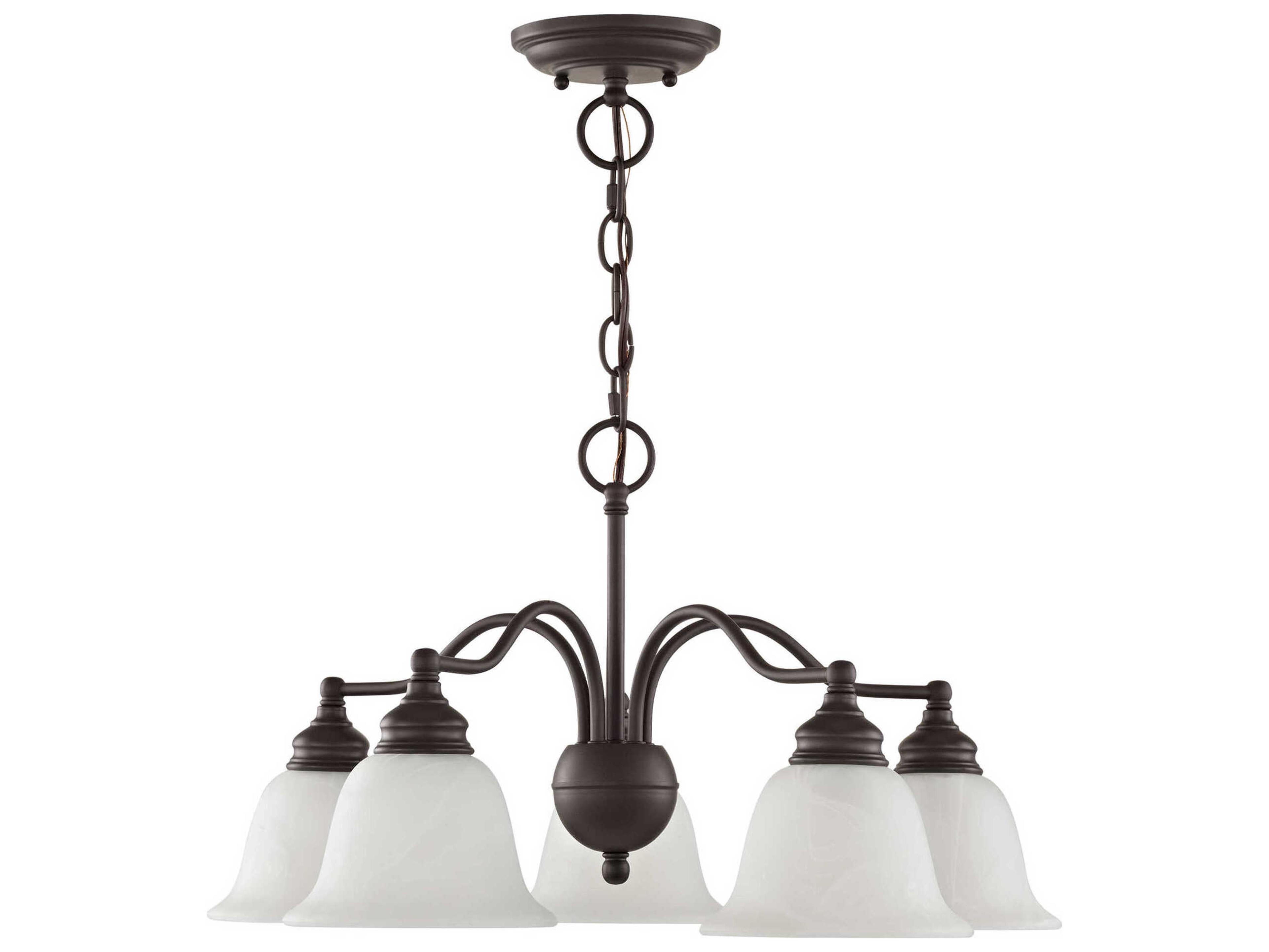 Livex Lighting Essex 5-Light Bronze Glass Bell Chandelier
