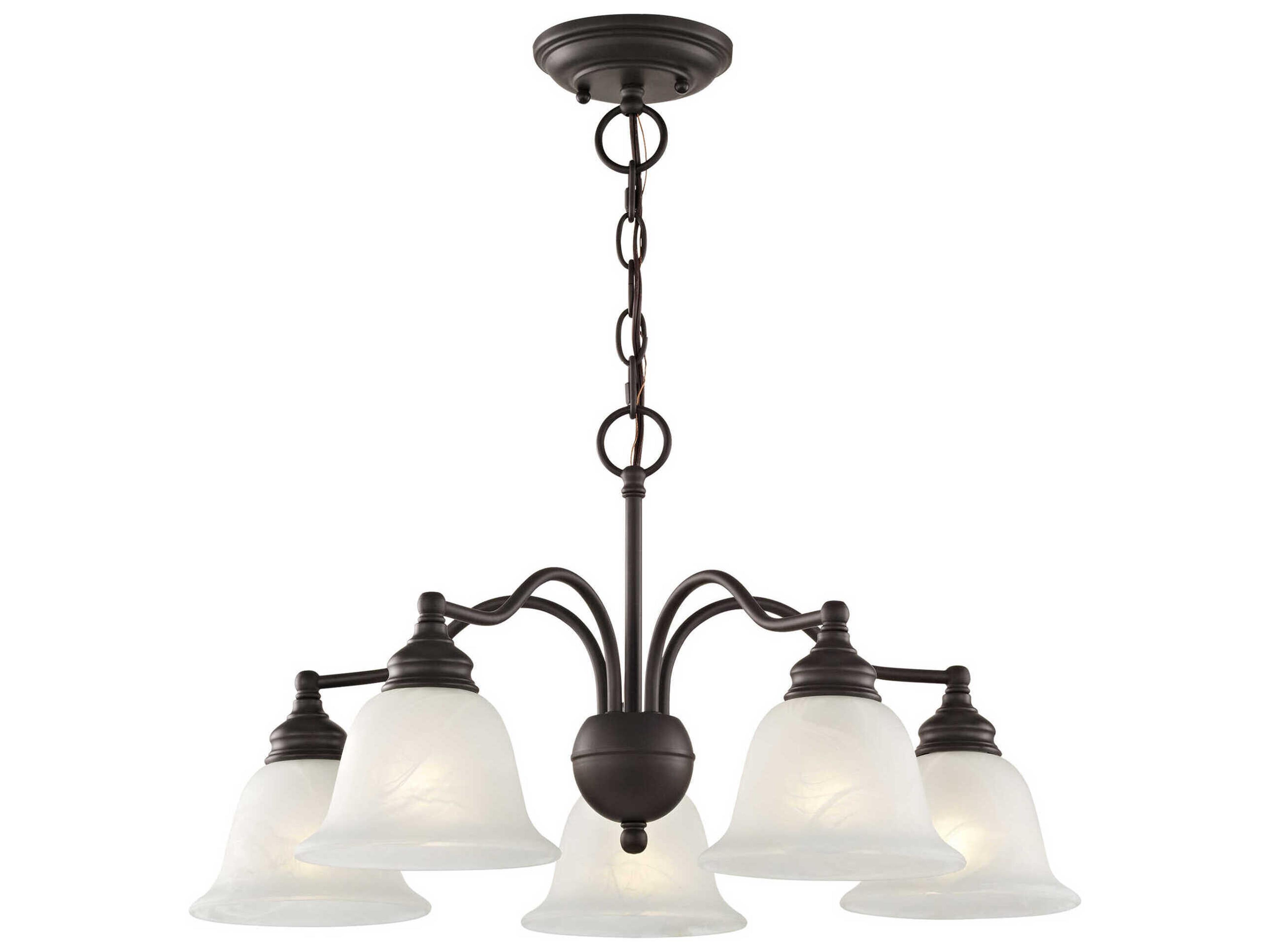 Livex Lighting Essex 5-Light Bronze Glass Bell Chandelier