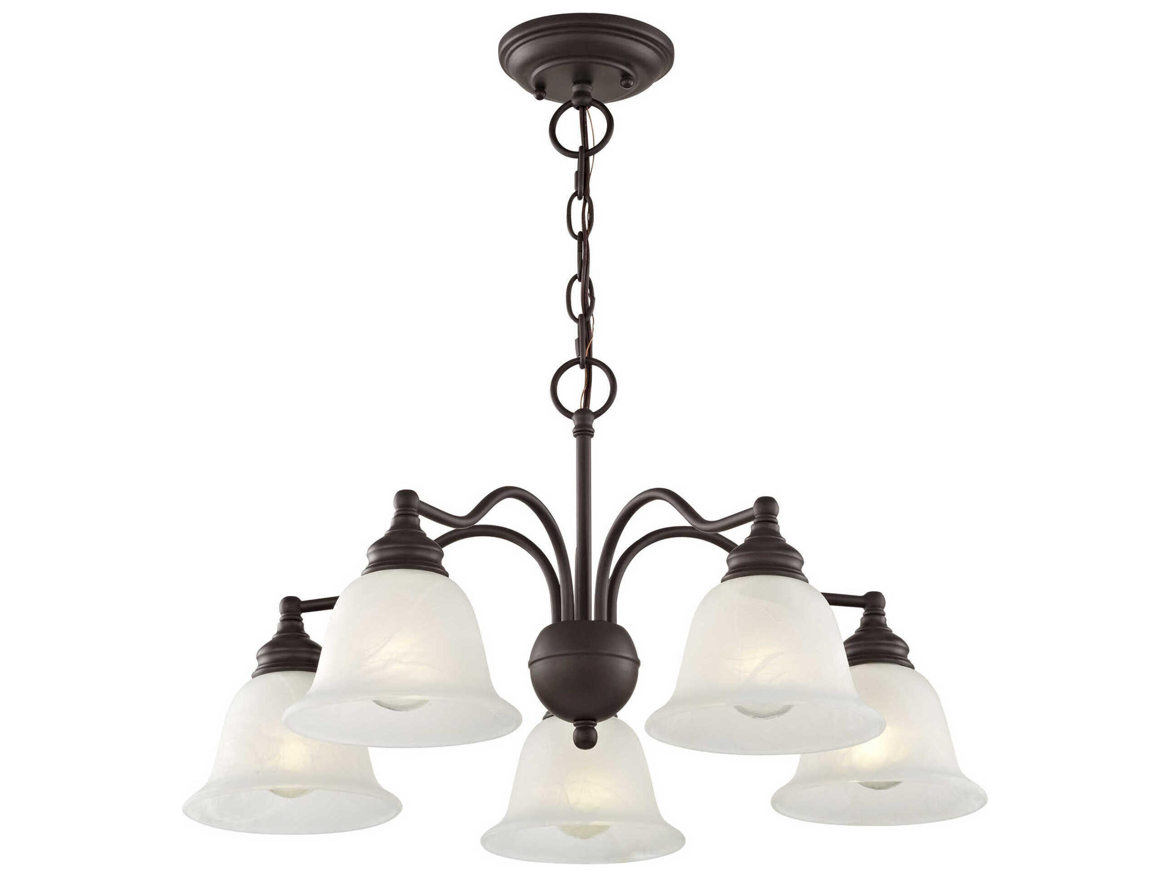 Livex Lighting Essex 5-Light Bronze Glass Bell Chandelier
