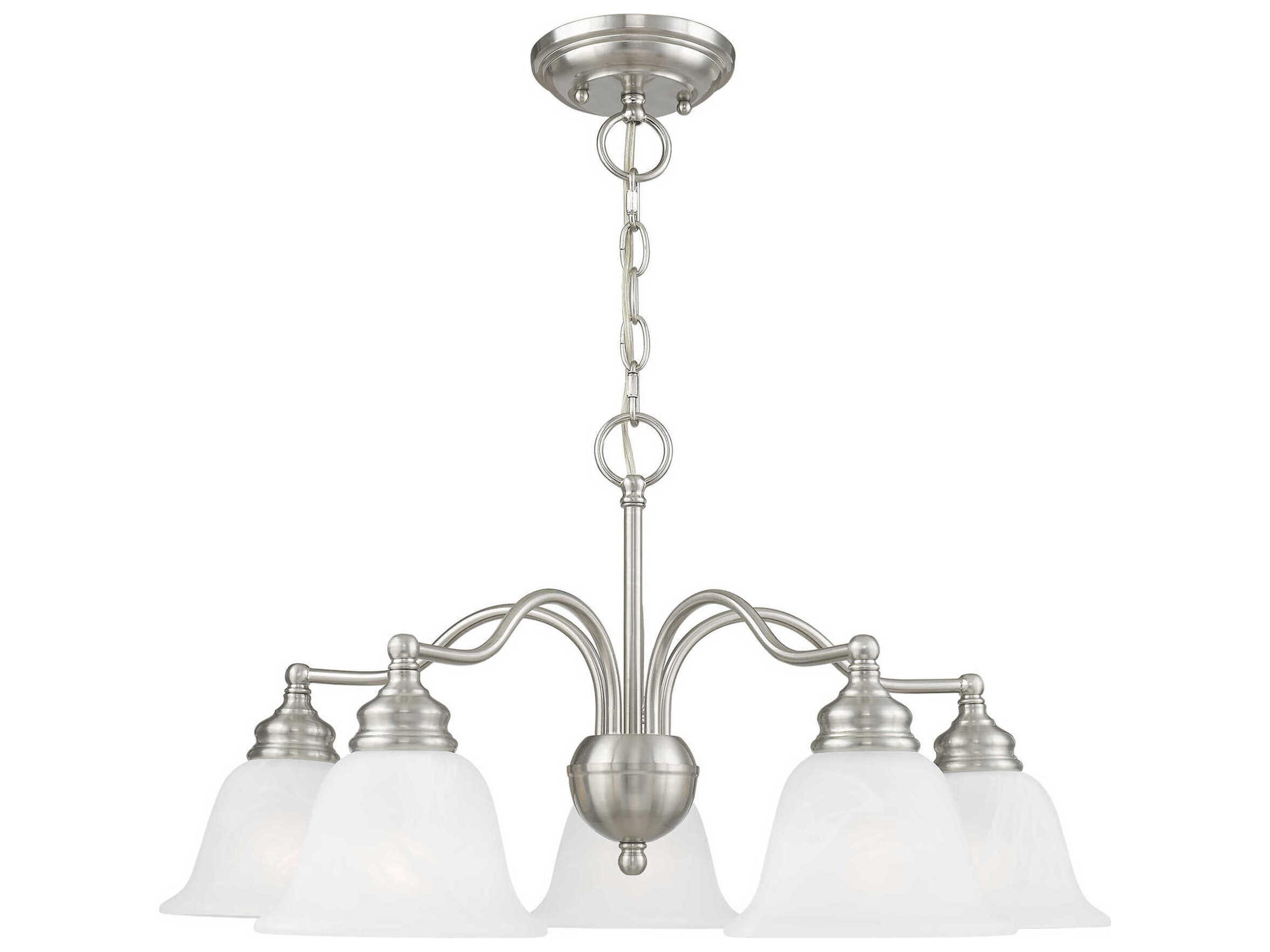 Livex Lighting Essex 5-Light Brushed Nickel Glass Bell Chandelier