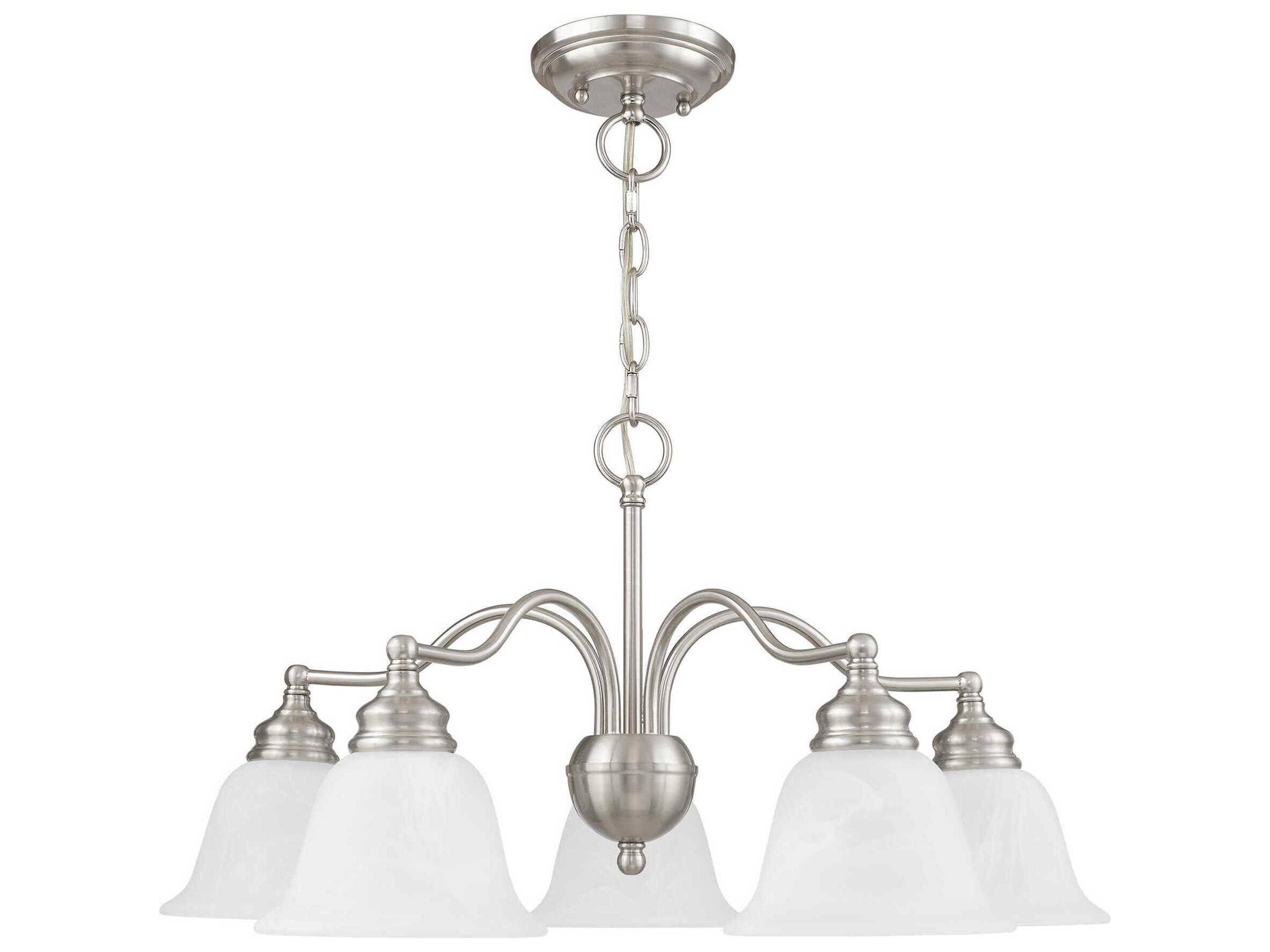 Livex Lighting Essex 5-Light Brushed Nickel Glass Bell Chandelier
