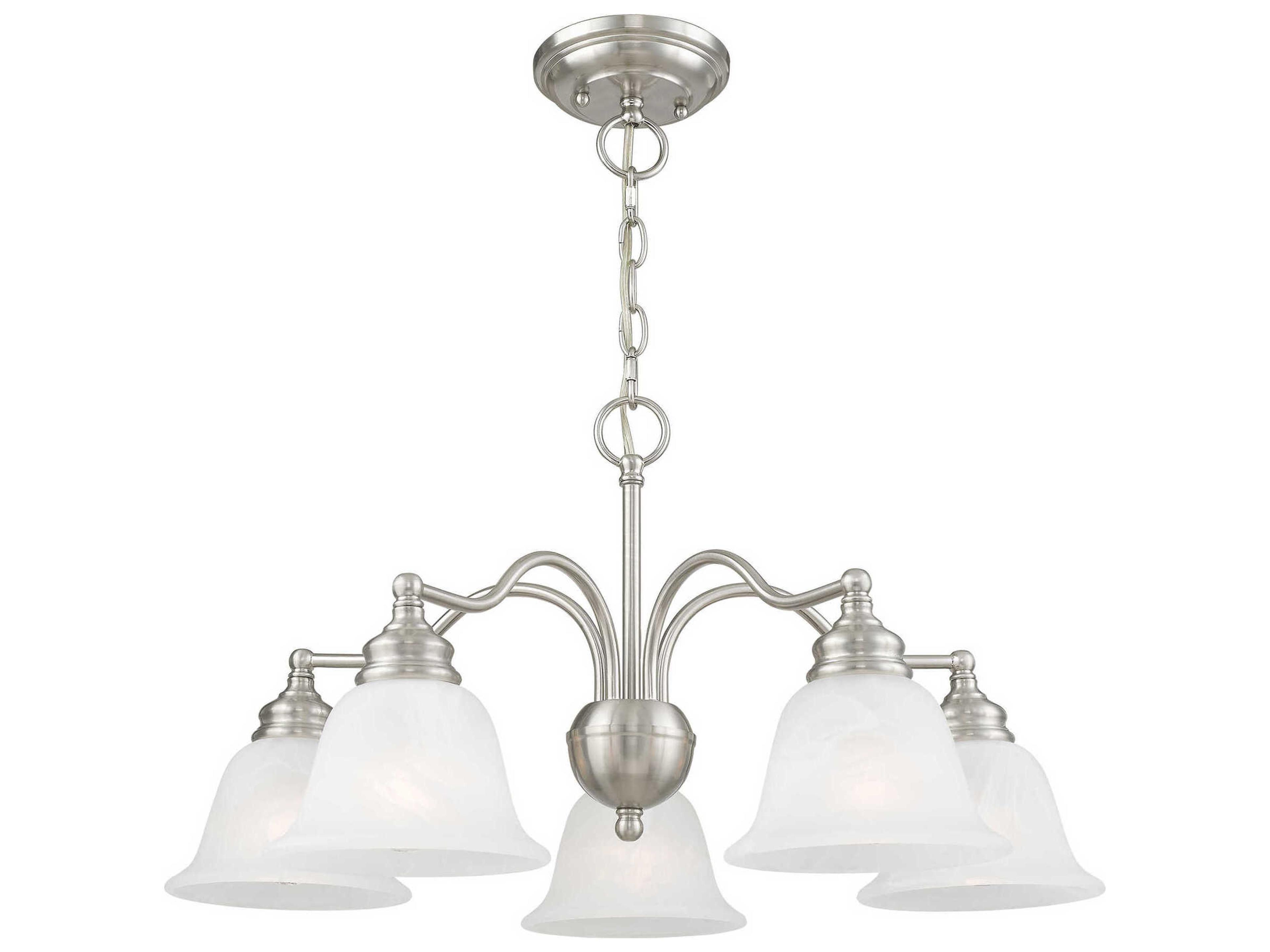 Livex Lighting Essex 5-Light Brushed Nickel Glass Bell Chandelier