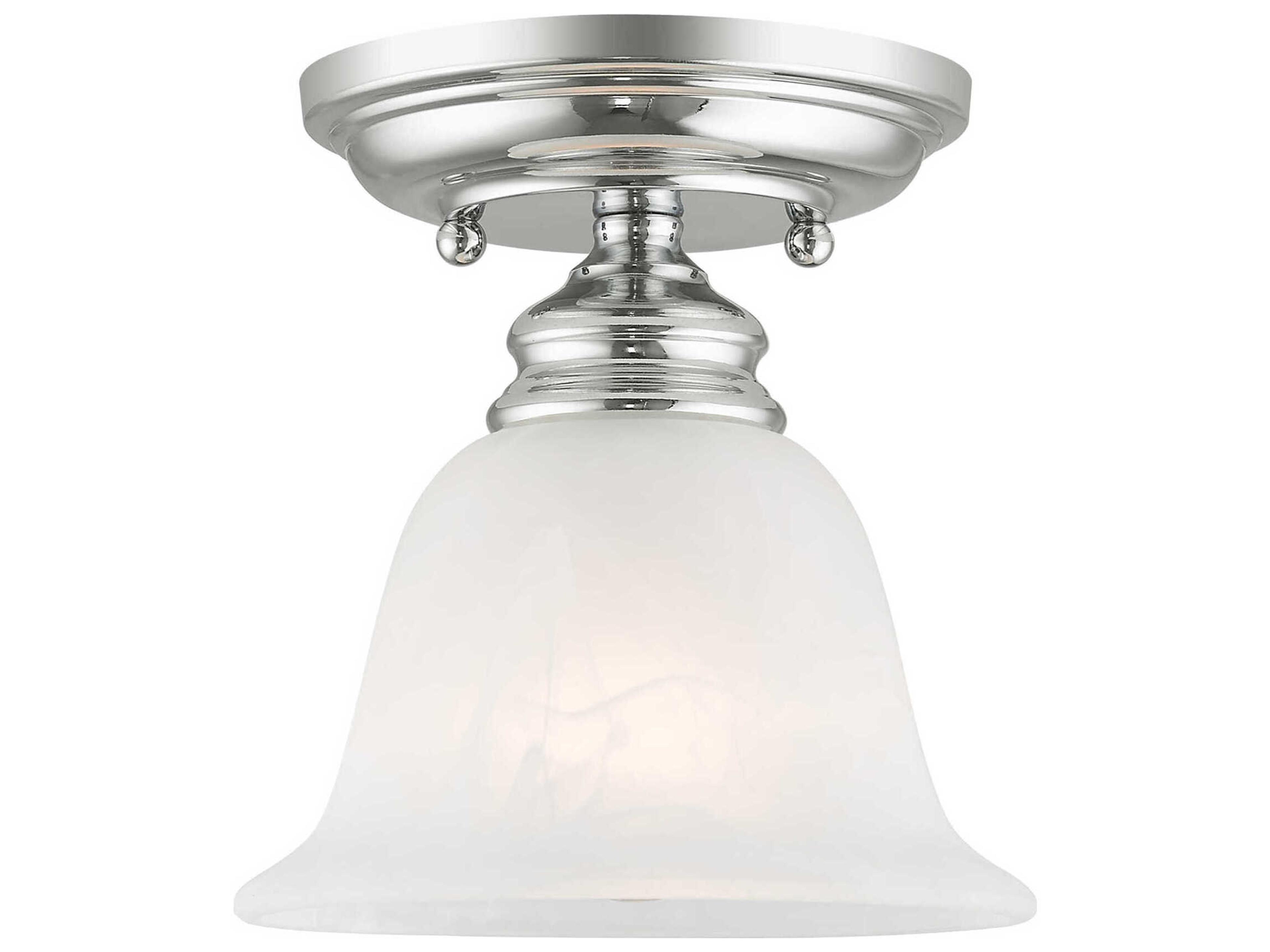 Essex 1-Light Polished Chrome Glass Bell Semi Flush Mount