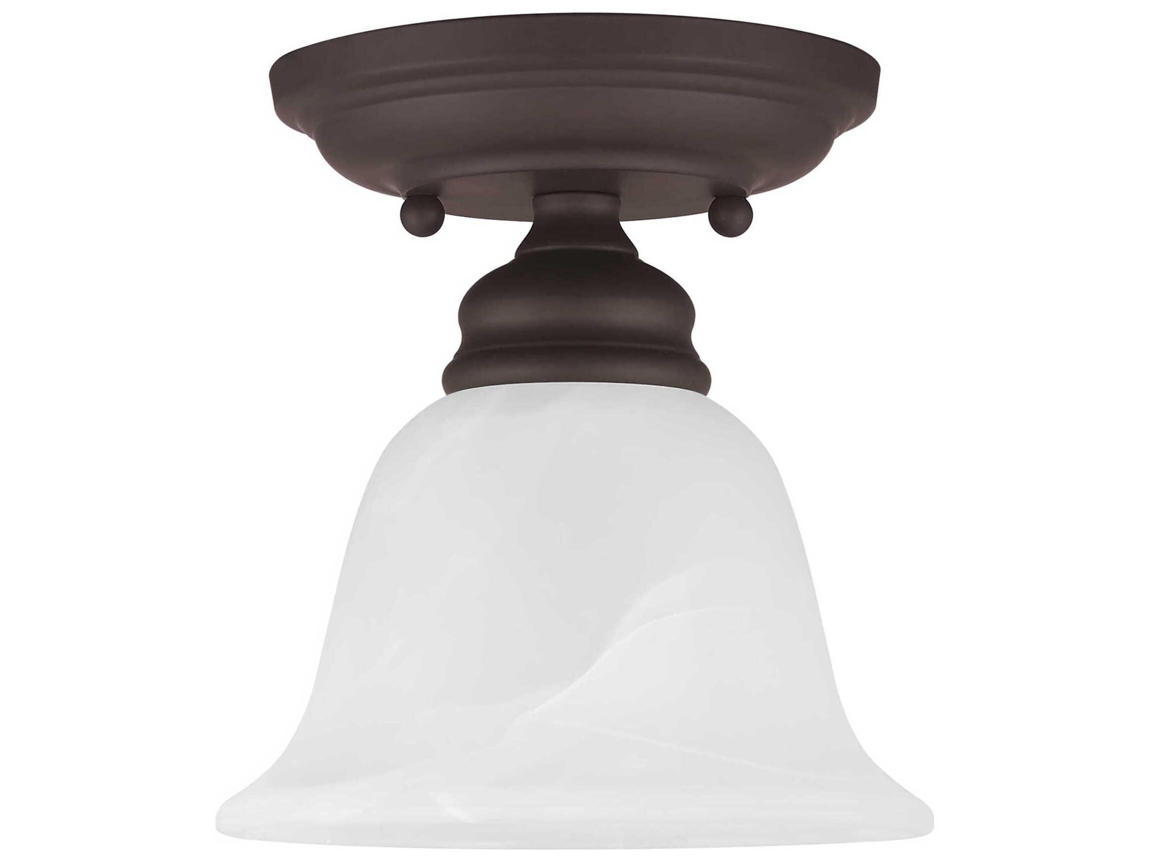 Livex Lighting Essex 1-Light Bronze Glass Bell Semi Flush Mount