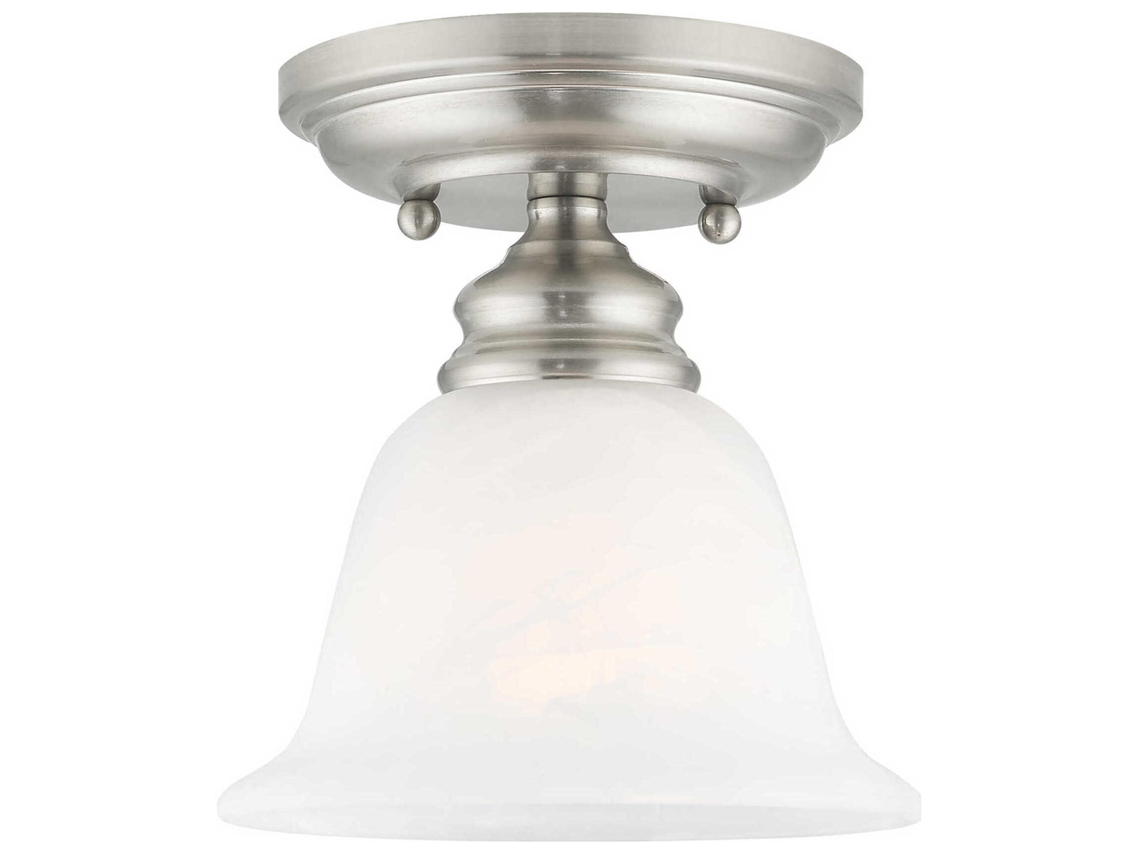 Essex 1-Light Brushed Nickel Glass Bell Semi Flush Mount