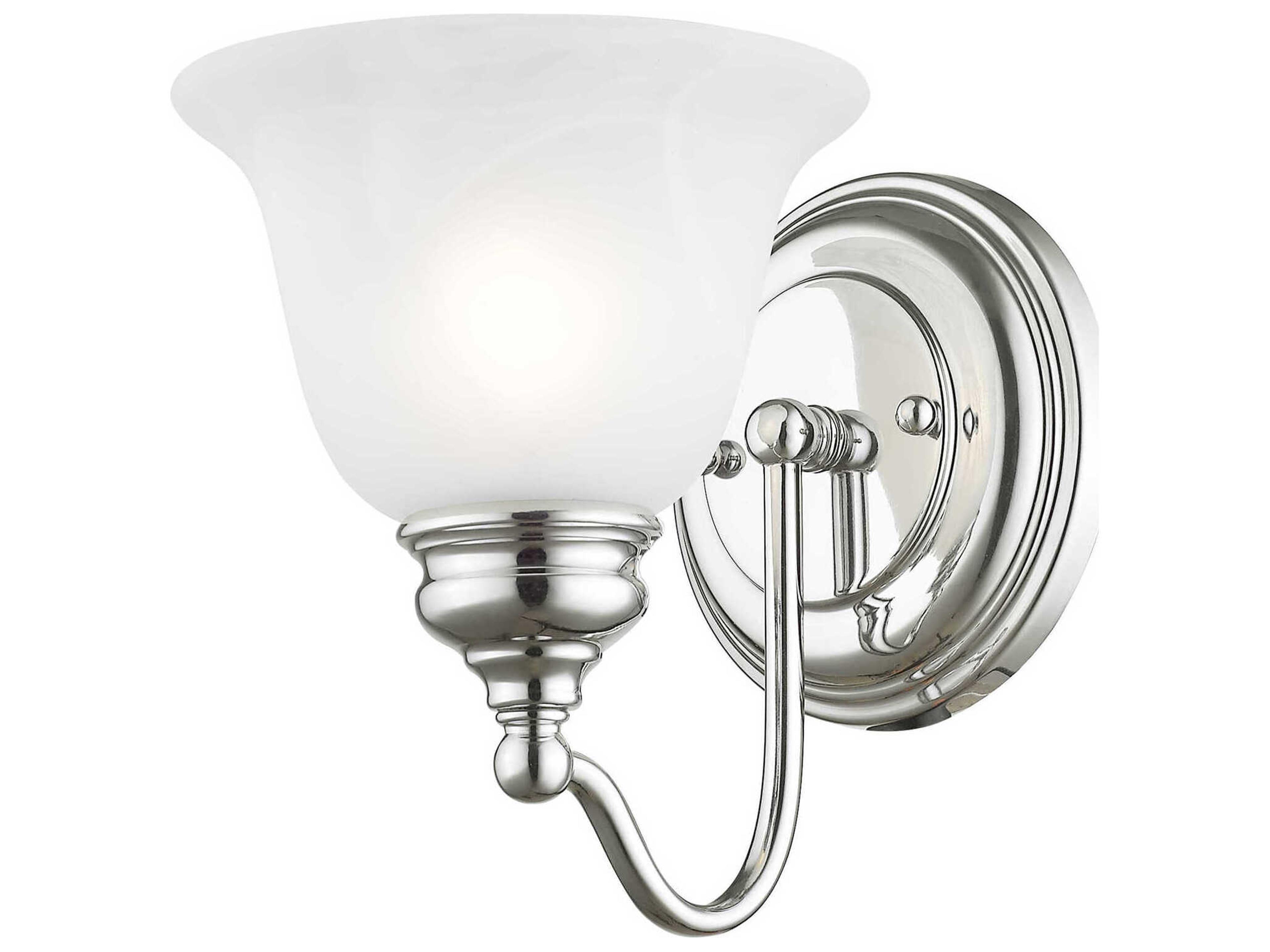 Livex Lighting Essex 1-Light Polished Chrome Glass Wall Sconce