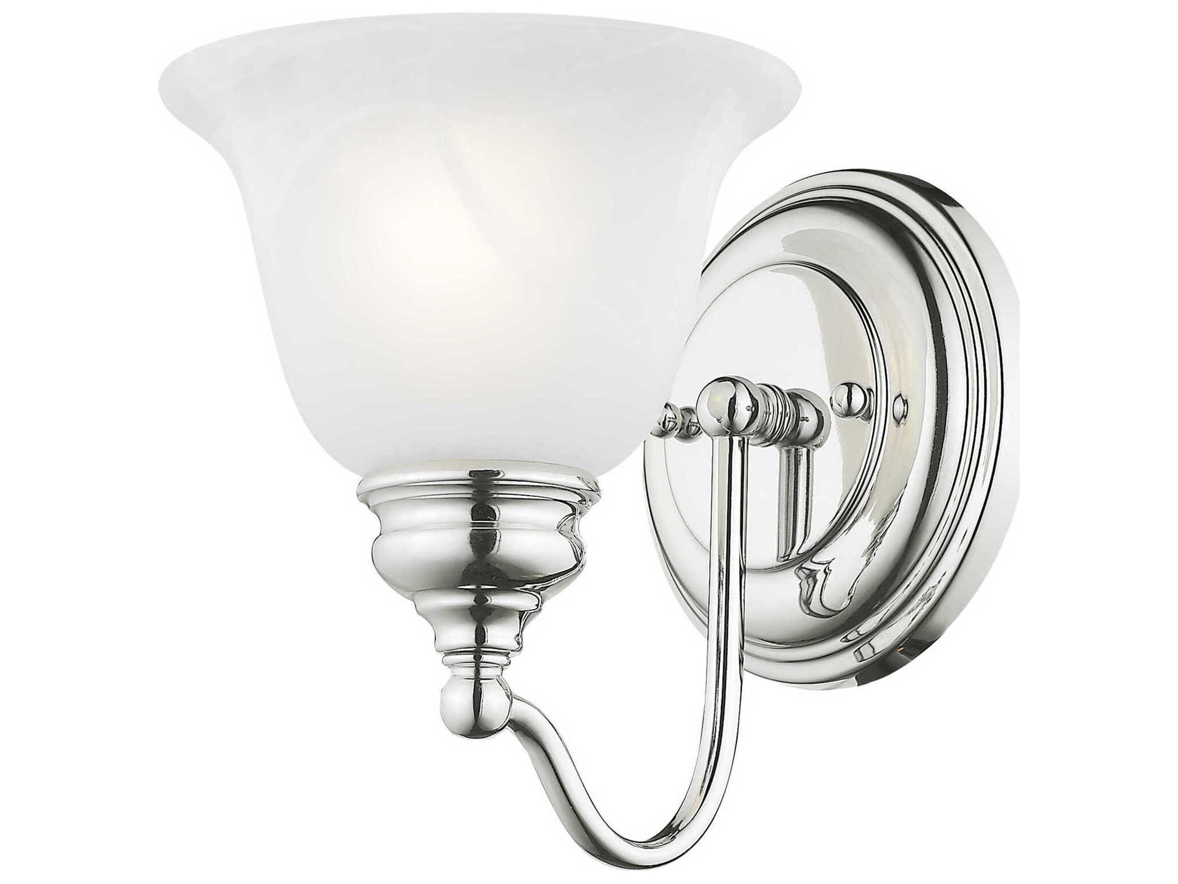 Livex Lighting Essex 1-Light Polished Chrome Glass Wall Sconce