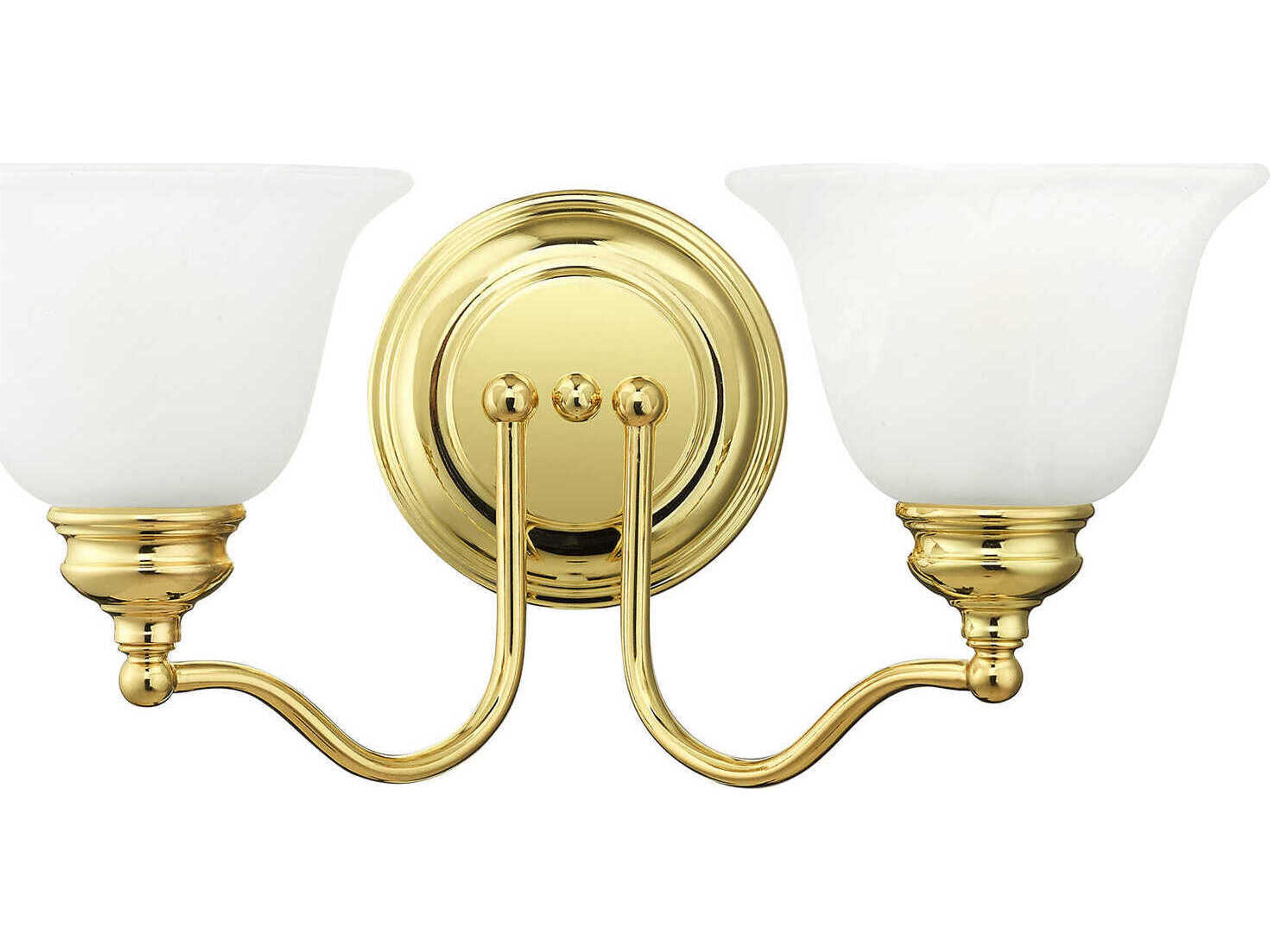 Livex Lighting Essex 2-Light Polished Brass Glass Vanity Light