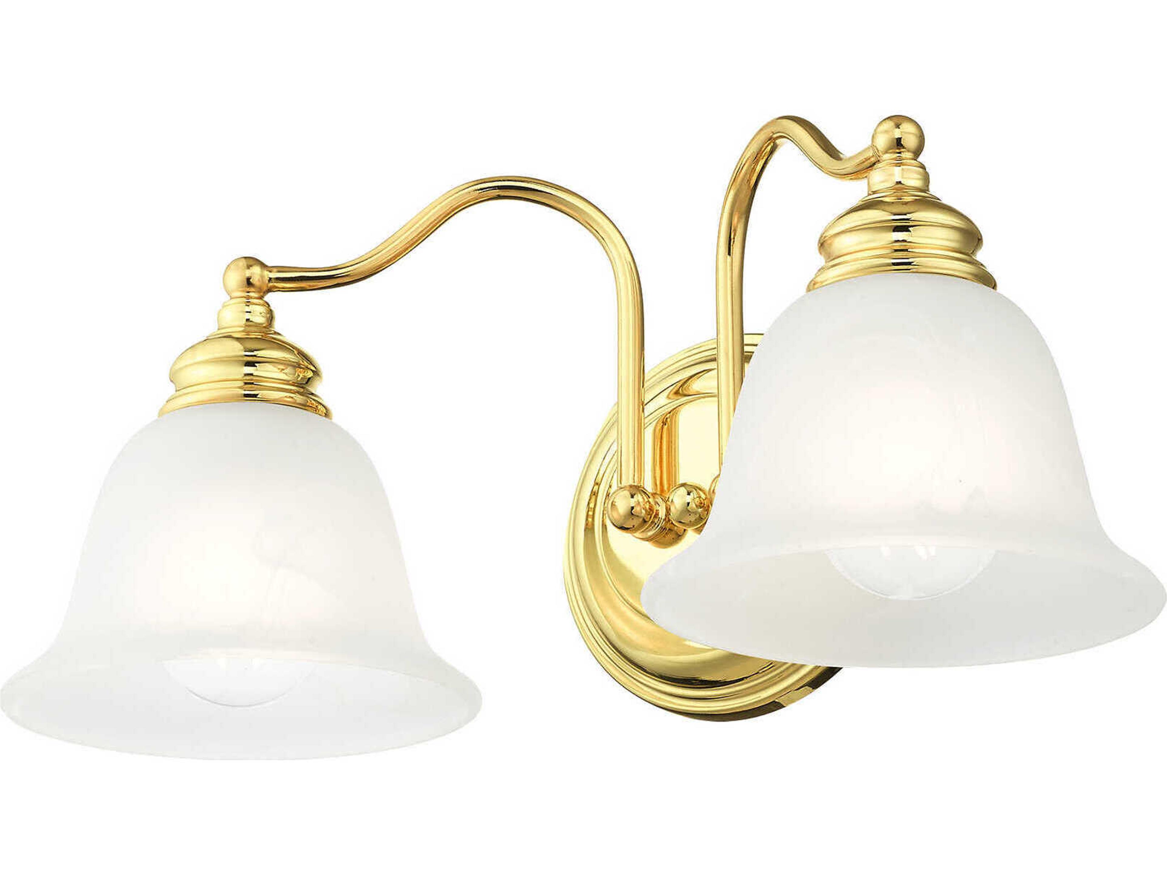 Livex Lighting Essex 2-Light Polished Brass Glass Vanity Light