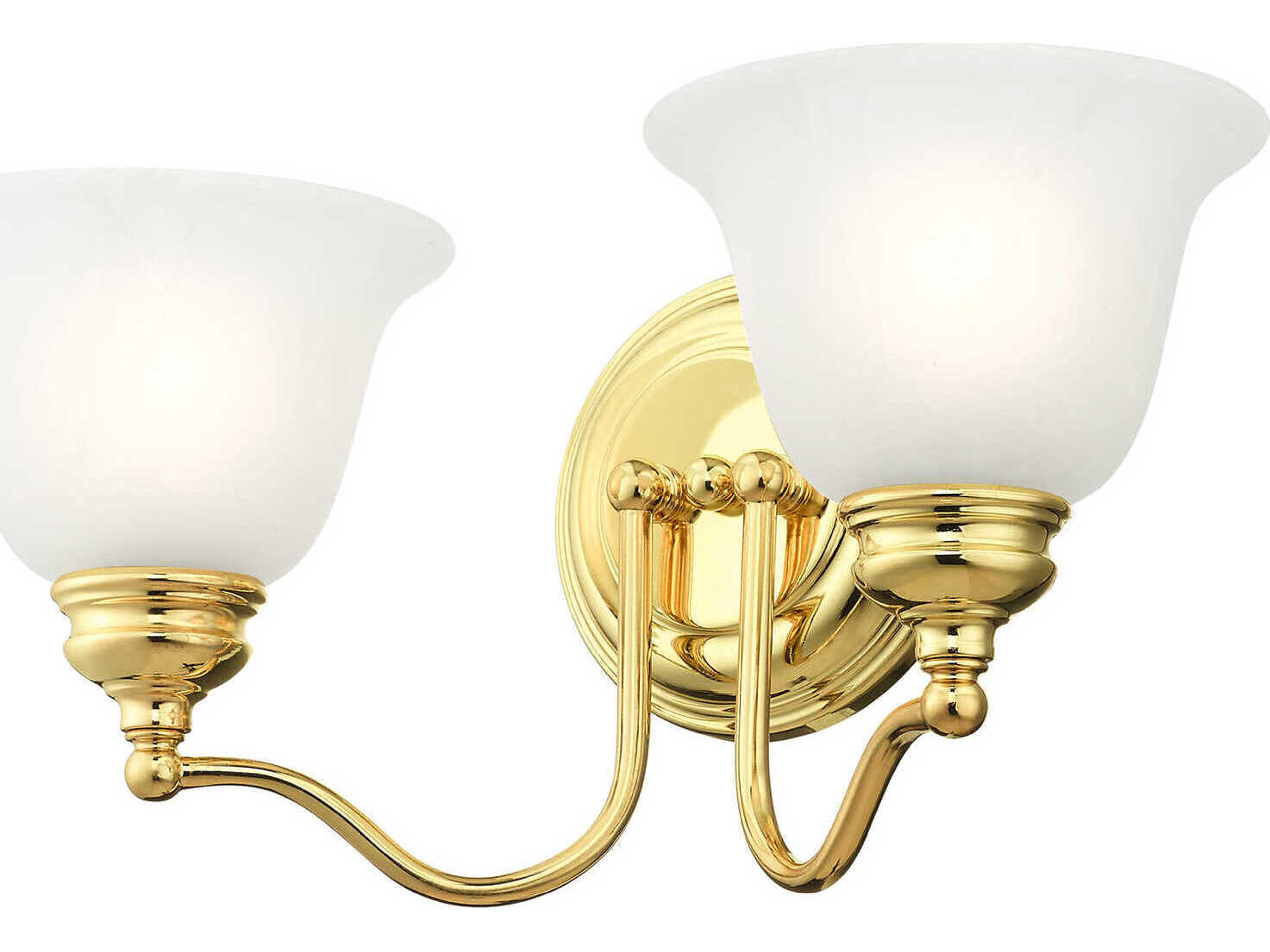 Livex Lighting Essex 2-Light Polished Brass Glass Vanity Light