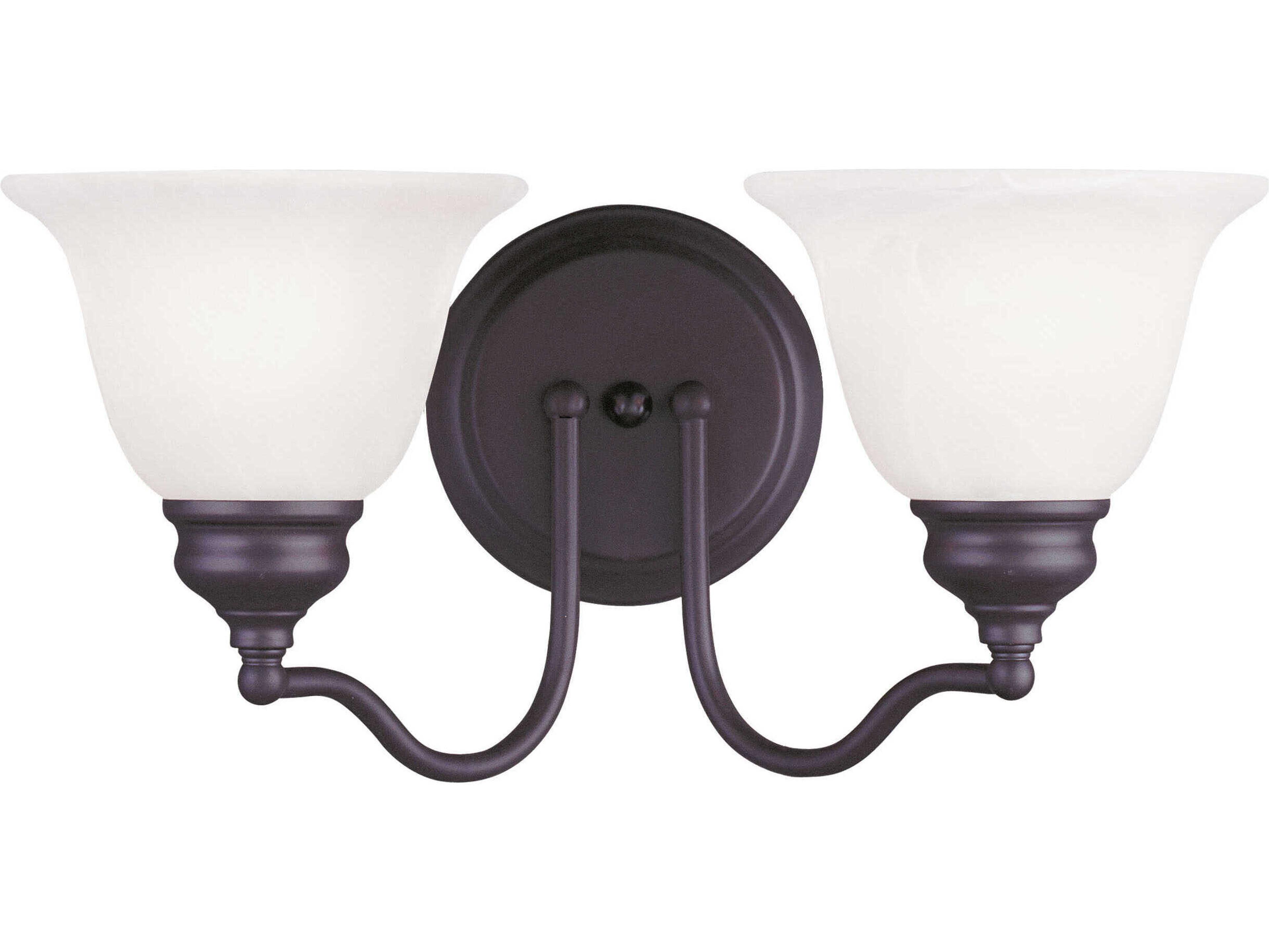 Essex 2-Light Bronze Glass Vanity Light