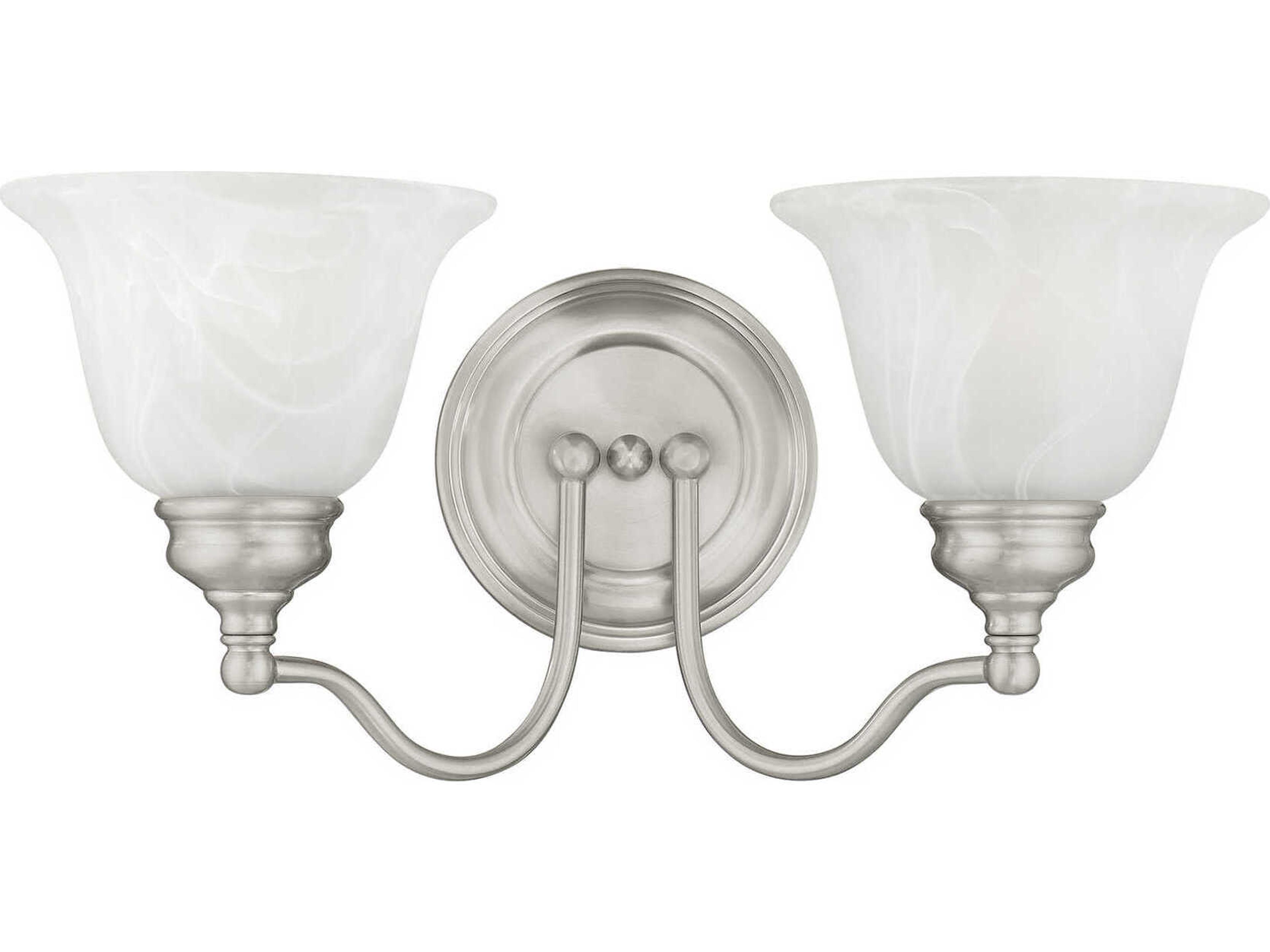 Livex Lighting Essex 2-Light Brushed Nickel Glass Vanity Light