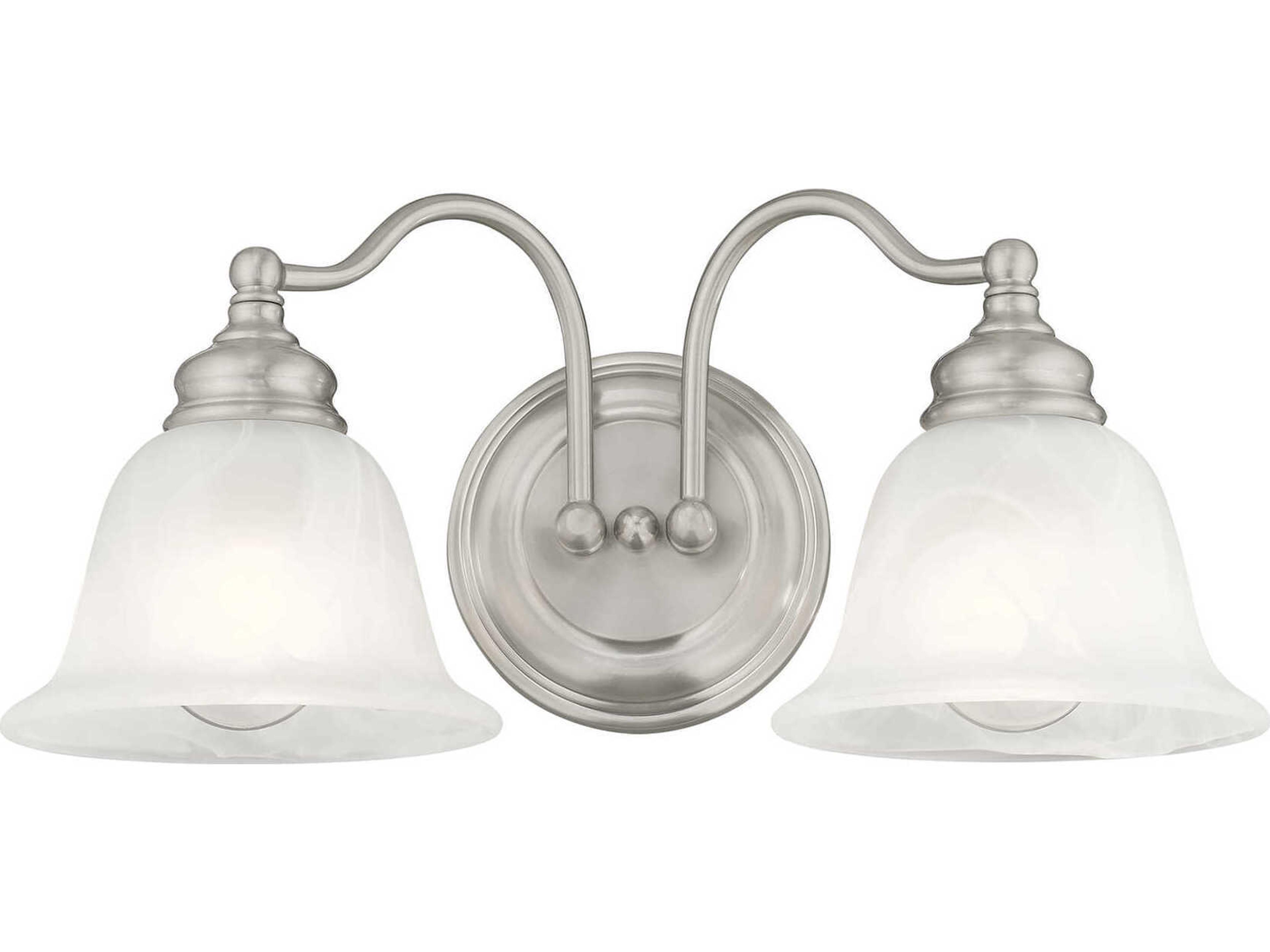 Livex Lighting Essex 2-Light Brushed Nickel Glass Vanity Light