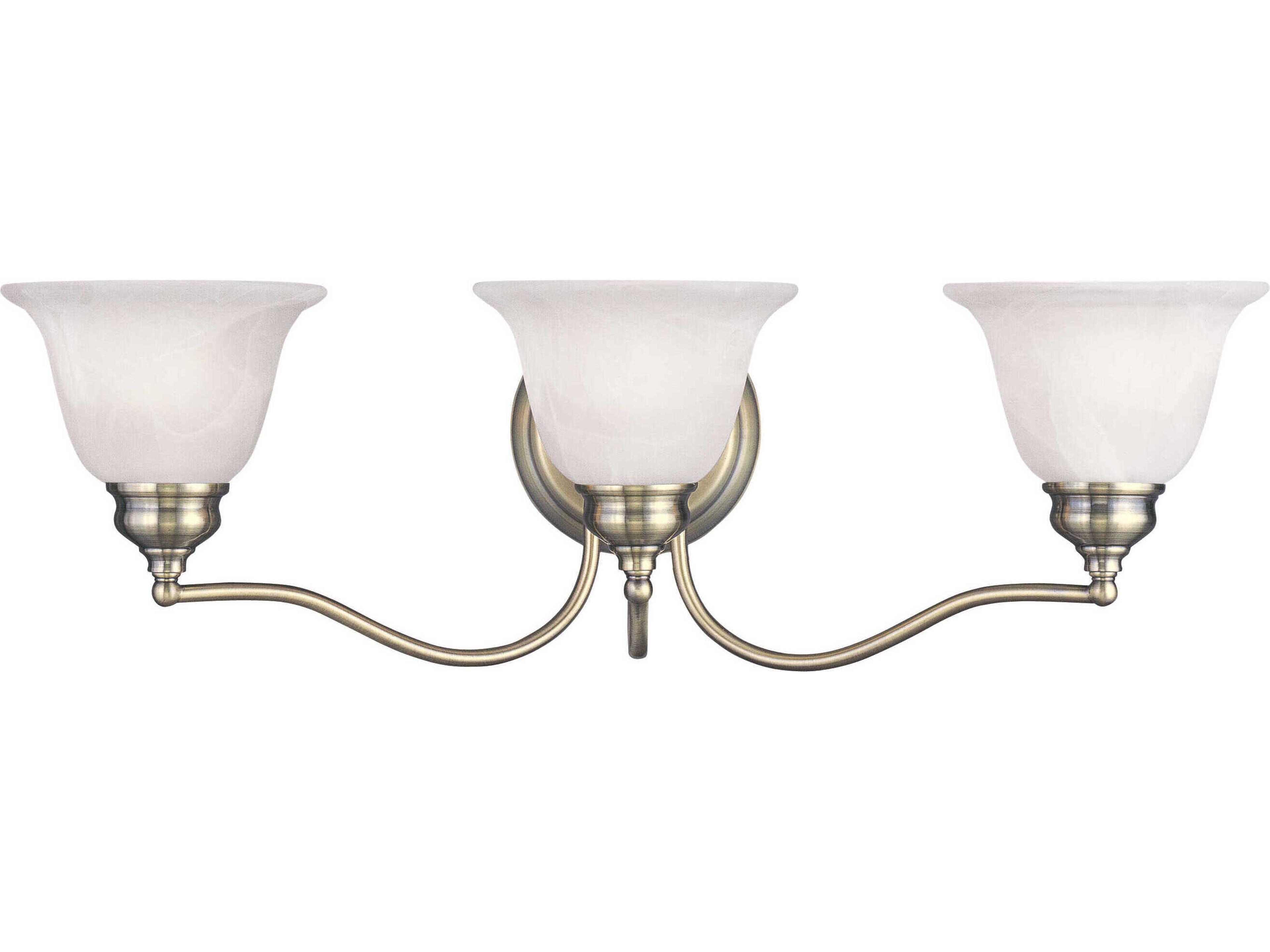 Essex 3-Light Antique Brass Glass Vanity Light