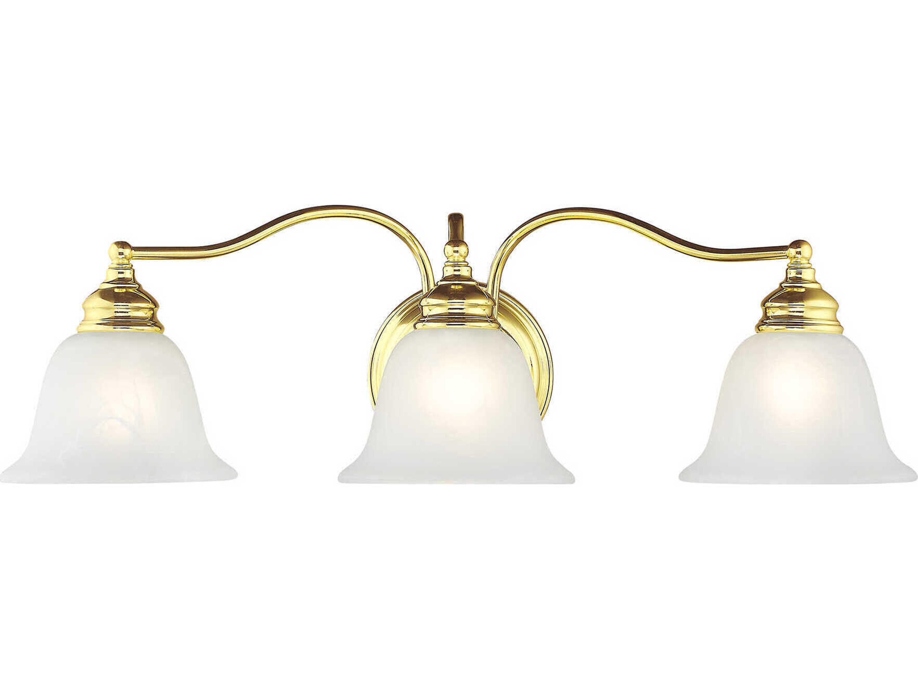 Essex 3-Light Polished Brass Glass Vanity Light