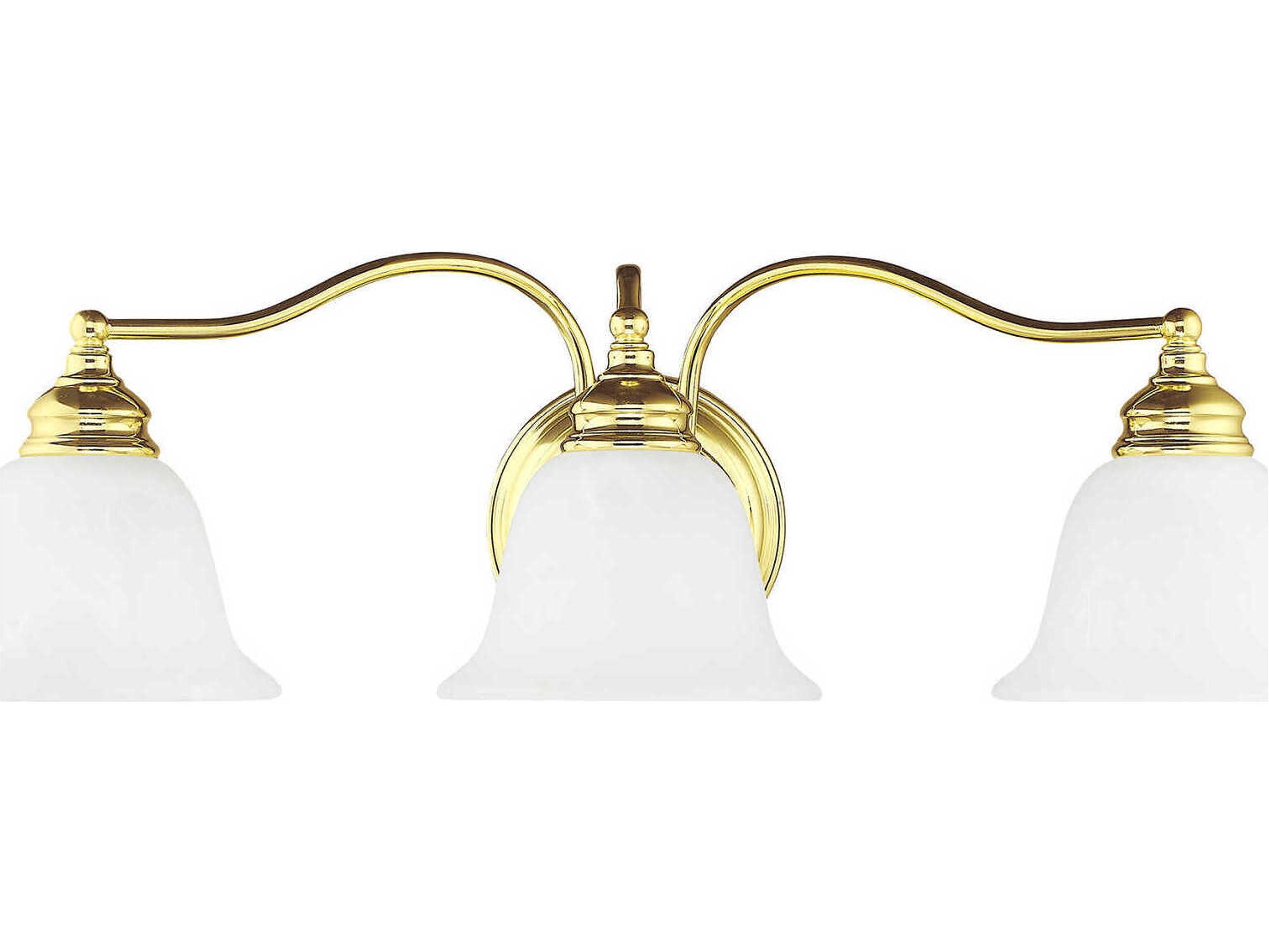 Livex Lighting Essex 3-Light Polished Brass Glass Vanity Light