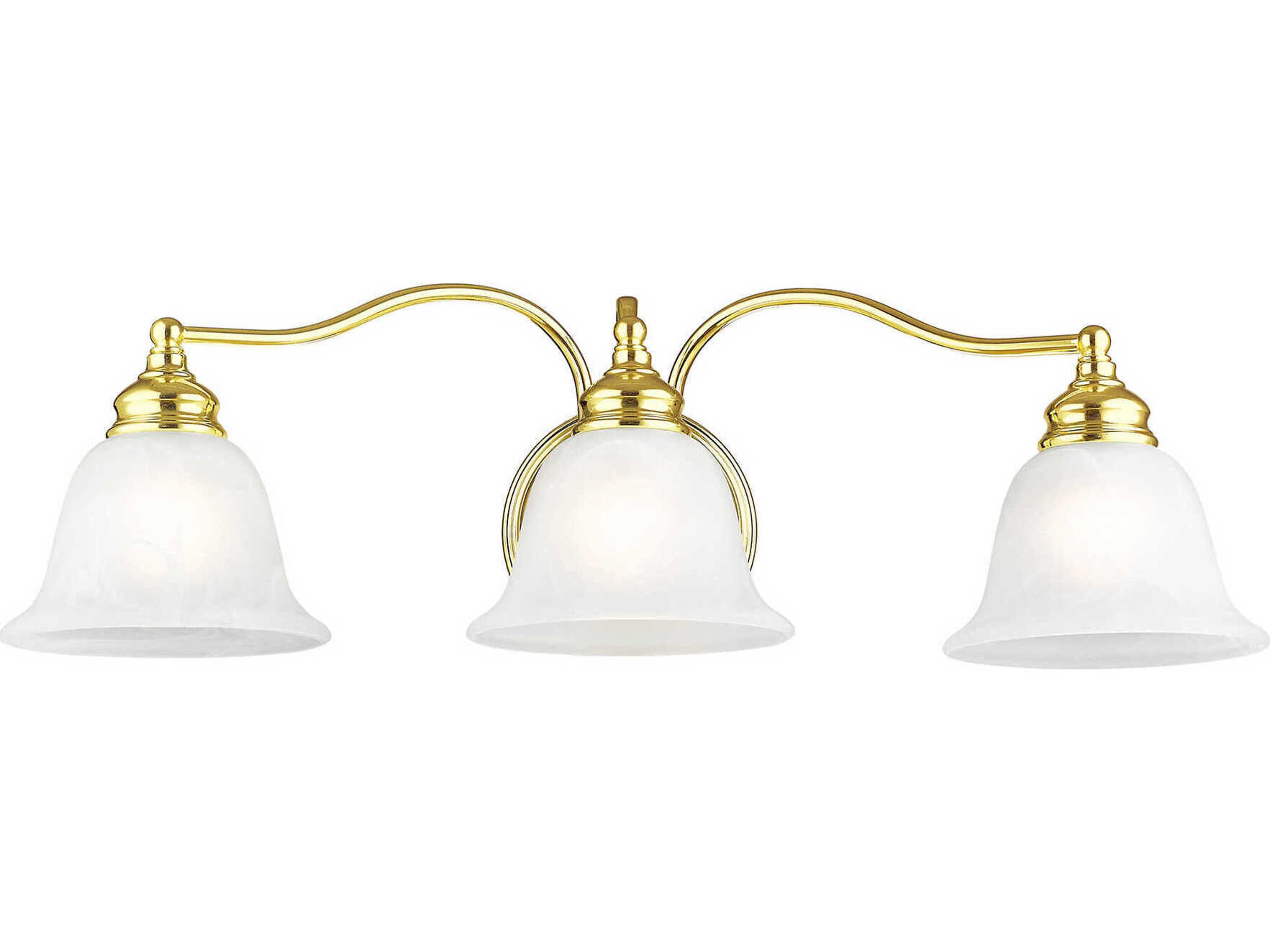 Livex Lighting Essex 3-Light Polished Brass Glass Vanity Light