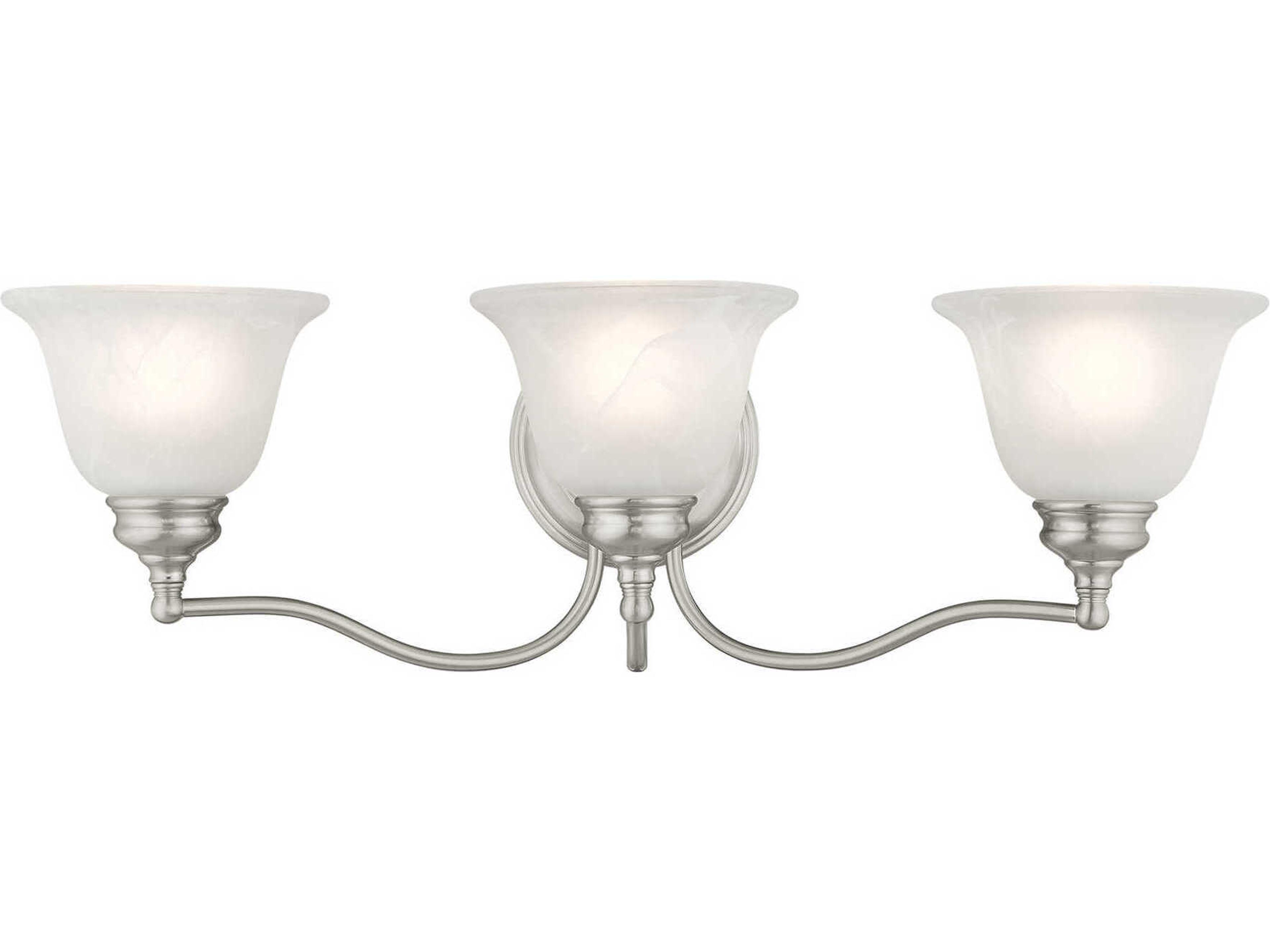 Essex 3-Light Brushed Nickel Glass Vanity Light