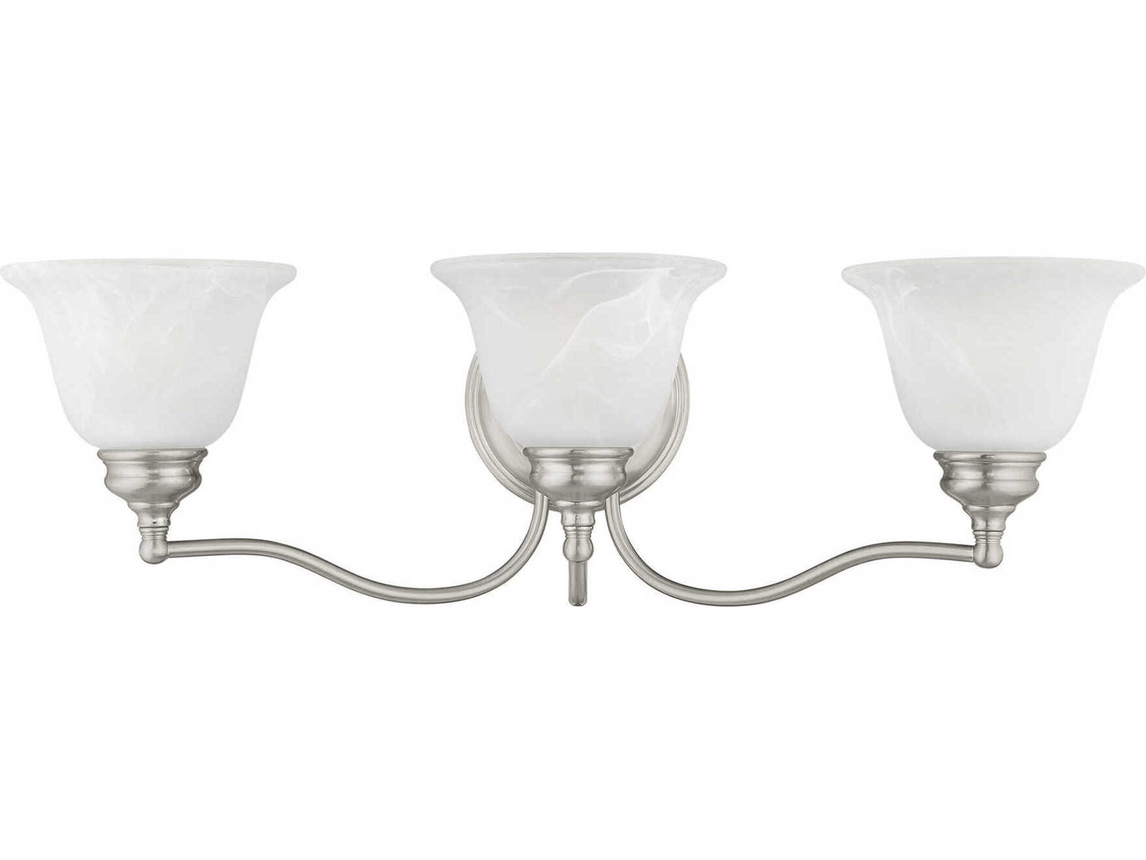 Livex Lighting Essex 3-Light Brushed Nickel Glass Vanity Light