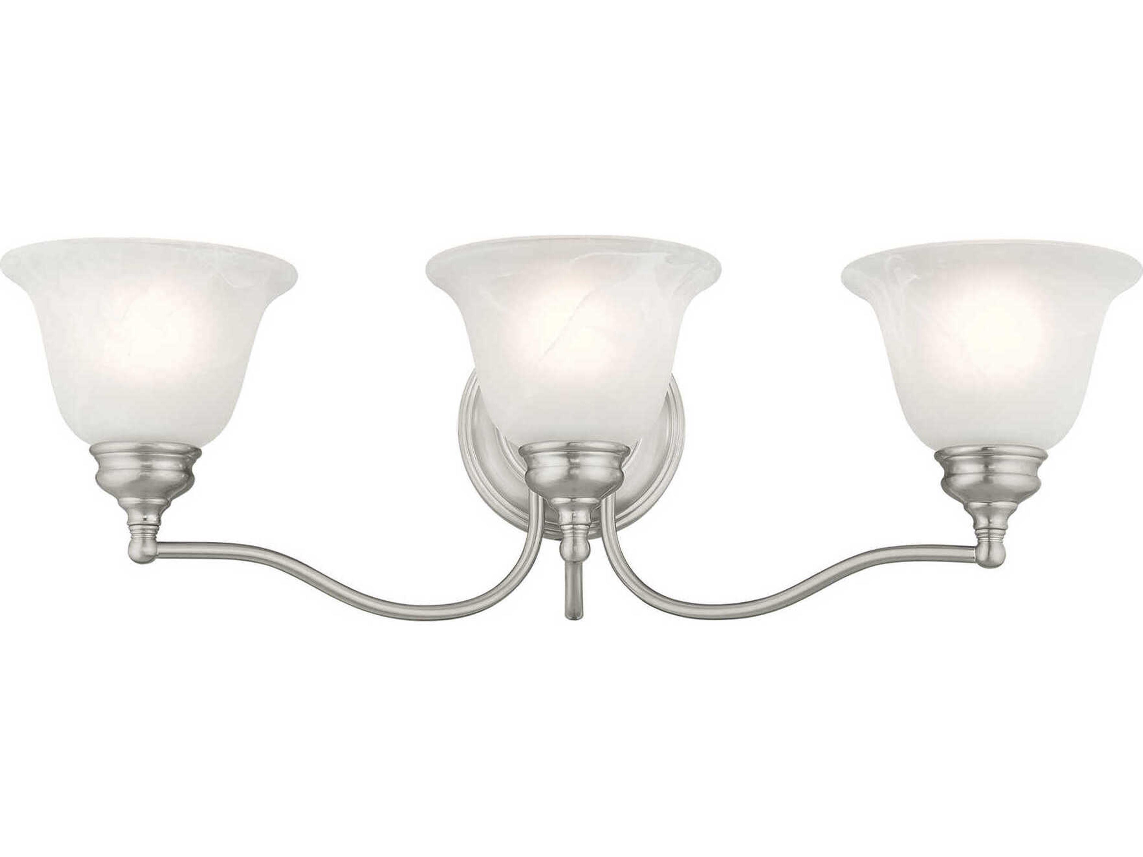 Livex Lighting Essex 3-Light Brushed Nickel Glass Vanity Light