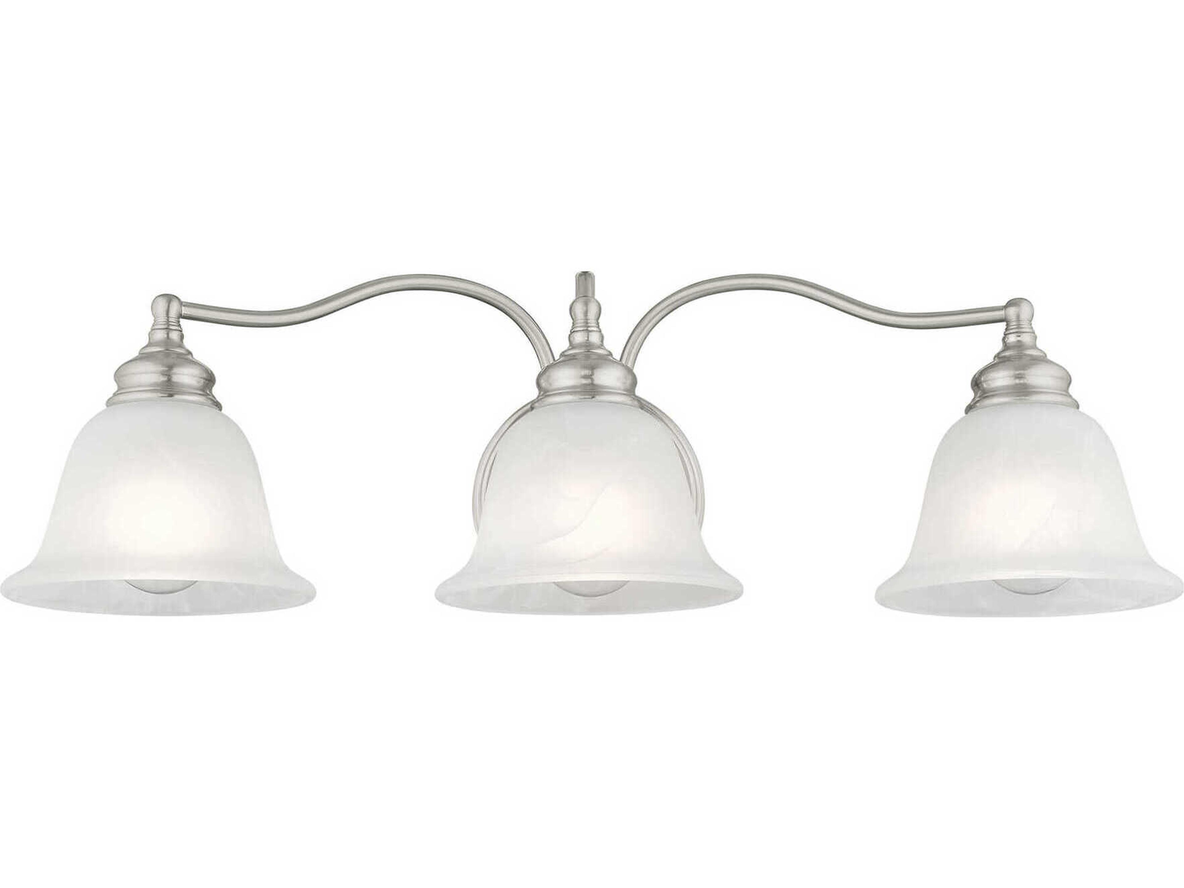 Livex Lighting Essex 3-Light Brushed Nickel Glass Vanity Light