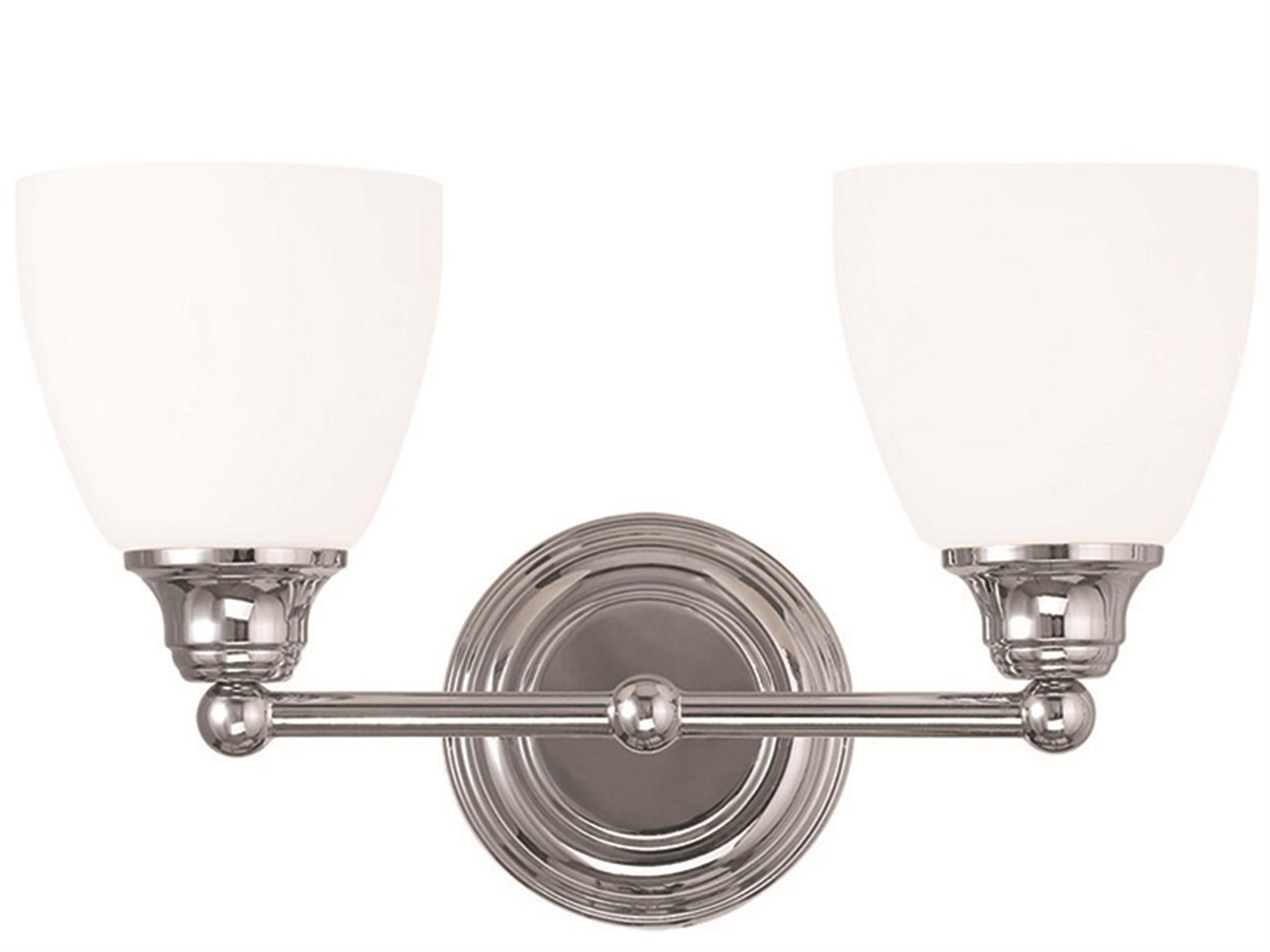 Somerville 2-Light Polished Chrome Glass Vanity Light