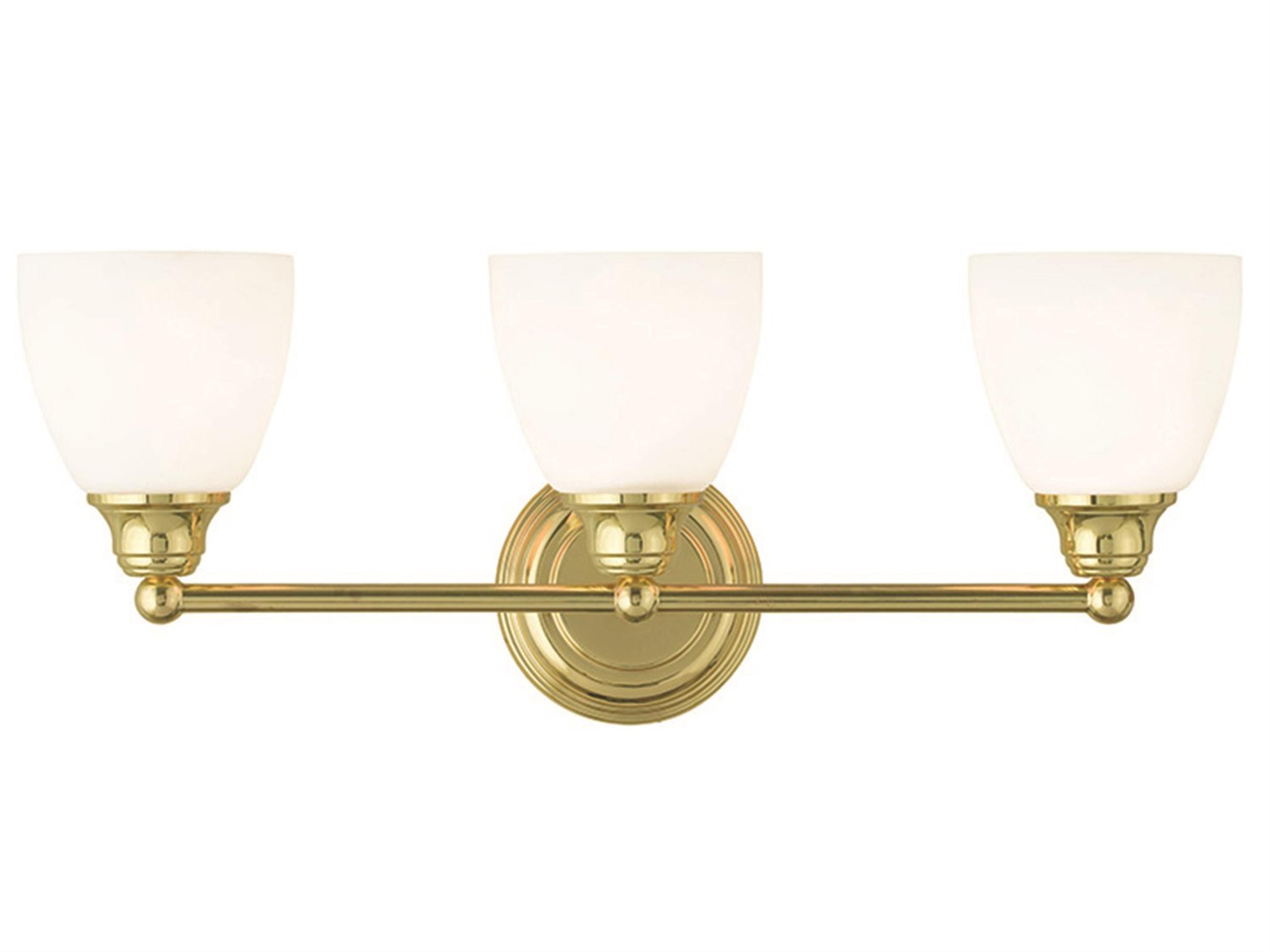 Somerville 3-Light Polished Brass Glass Vanity Light
