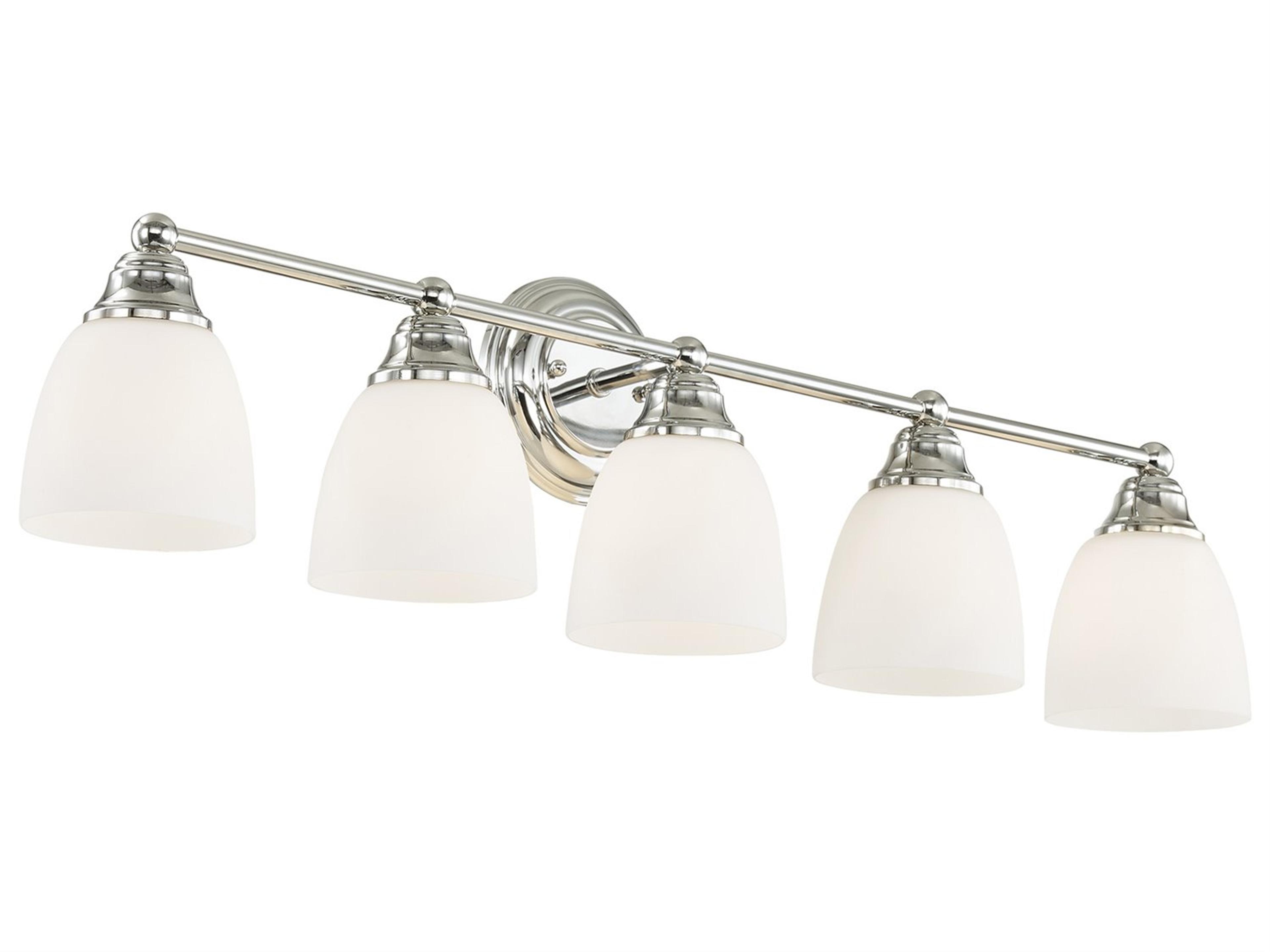 Livex Lighting Somerville 5-Light Polished Chrome Glass Vanity Light