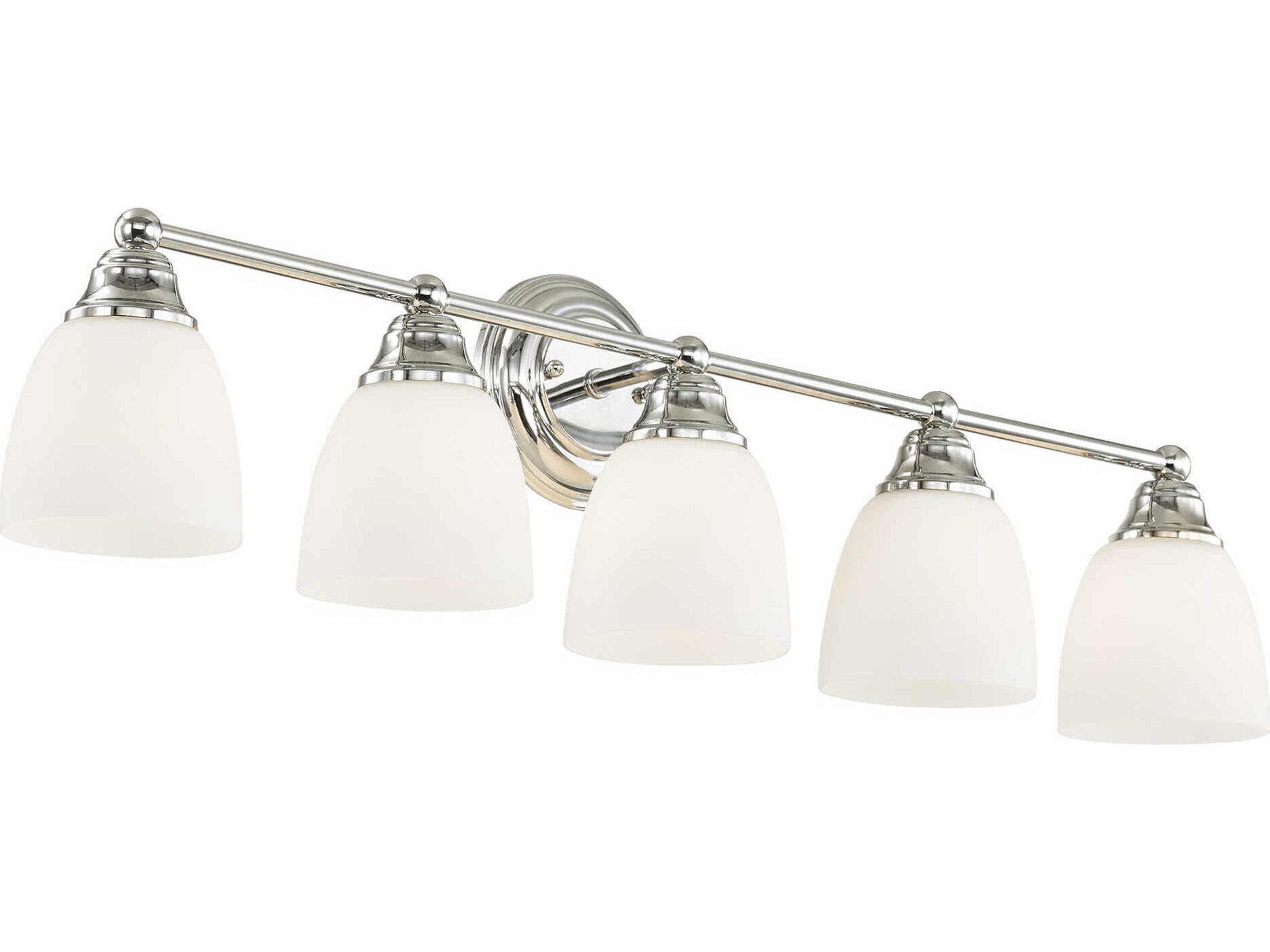 Livex Lighting Somerville 5-Light Polished Chrome Glass Vanity Light