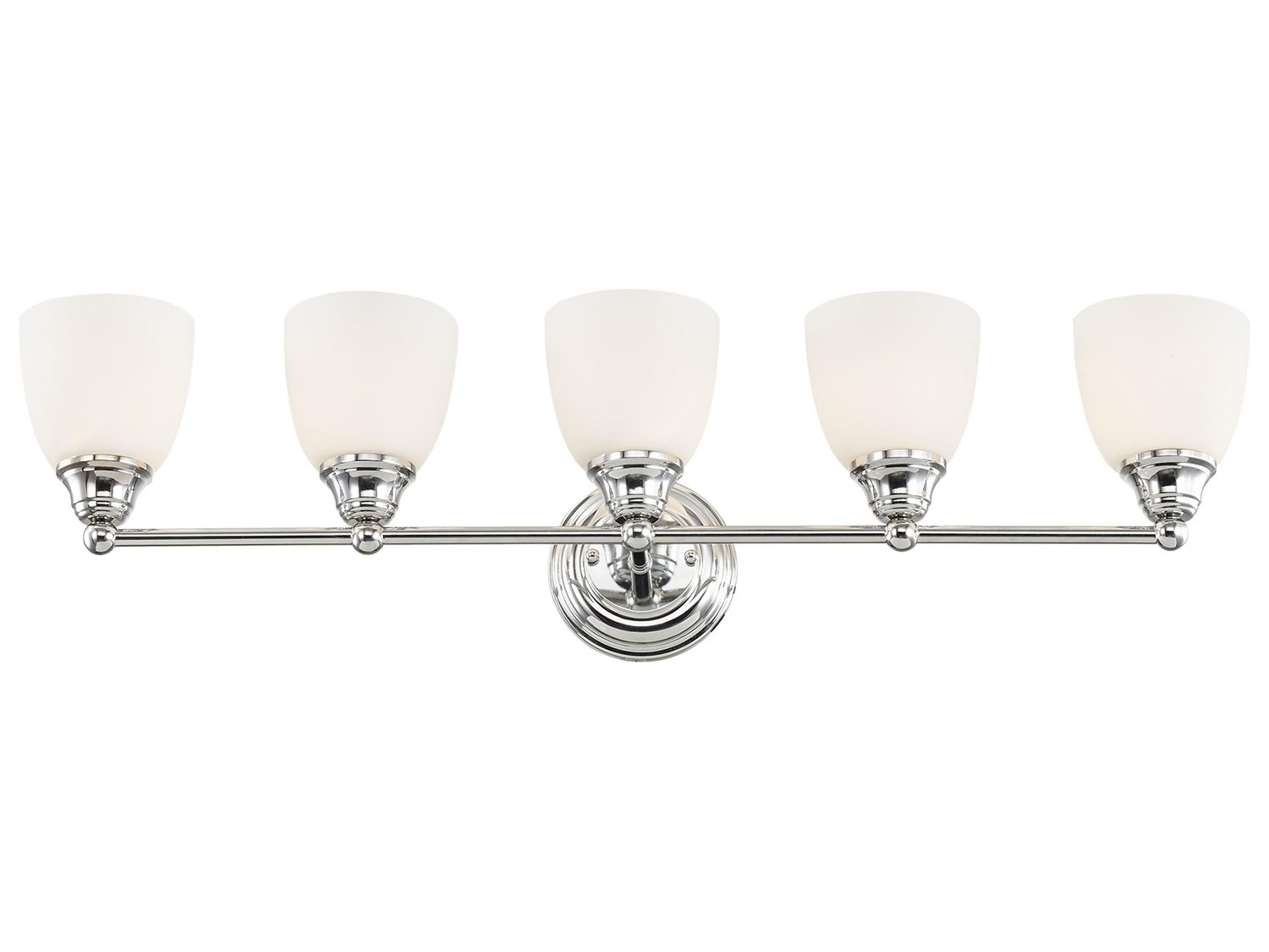Livex Lighting Somerville 5-Light Polished Chrome Glass Vanity Light